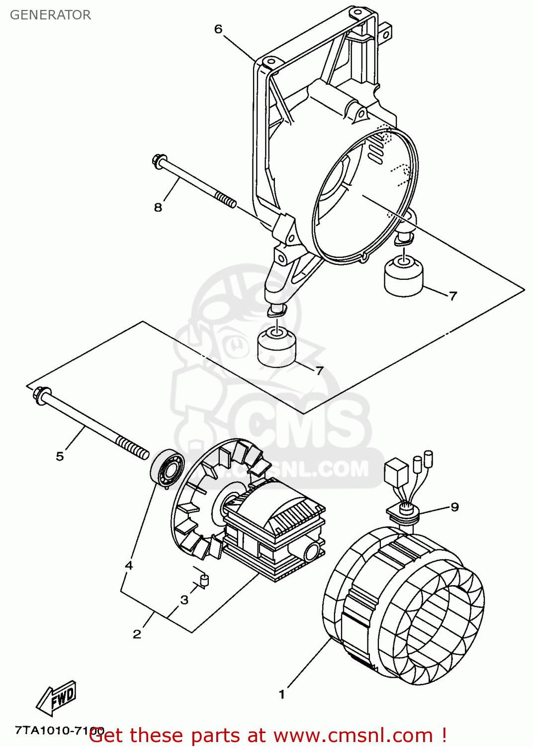 Yamaha EF1000AX 7TA2 GENERATOR 1997 GENERATOR buy original GENERATOR
