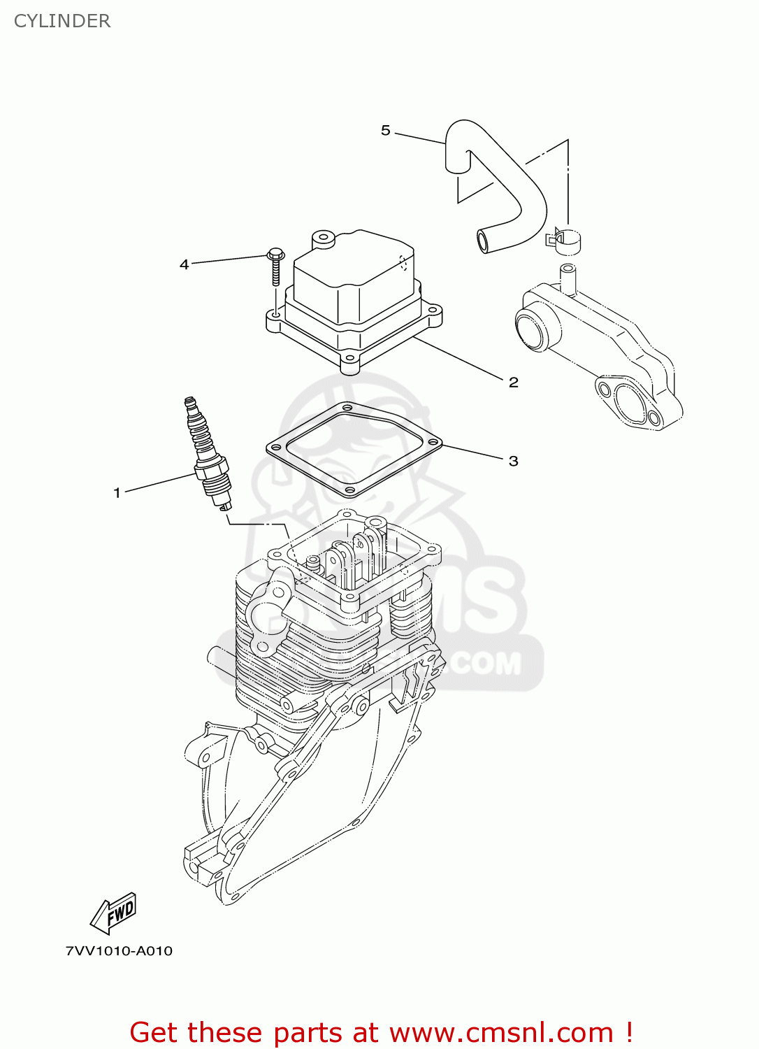 Yamaha EF1000IS 7VV2 GENERATOR 2002 CYLINDER - buy original CYLINDER