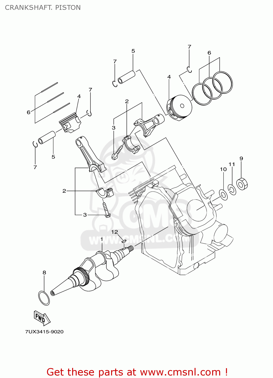 Yamaha EF12000DE 7UX2 GENERATOR 1999 CRANKSHAFT. PISTON - buy original ...