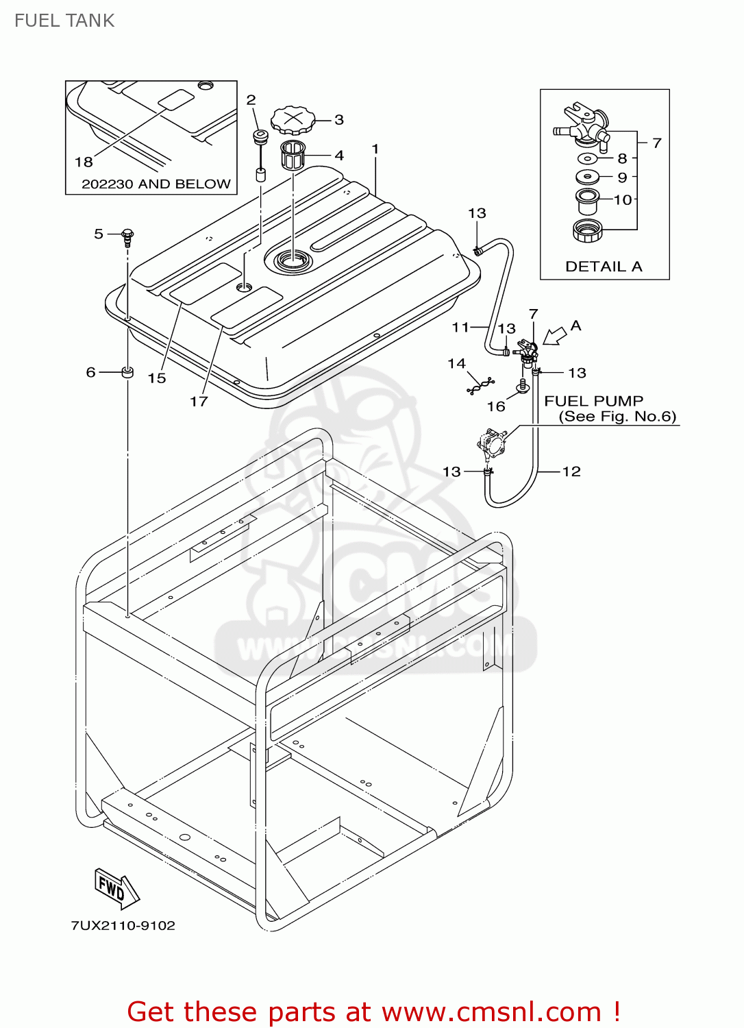 Yamaha EF12000DE 7UX2 GENERATOR 1999 FUEL TANK buy original FUEL TANK