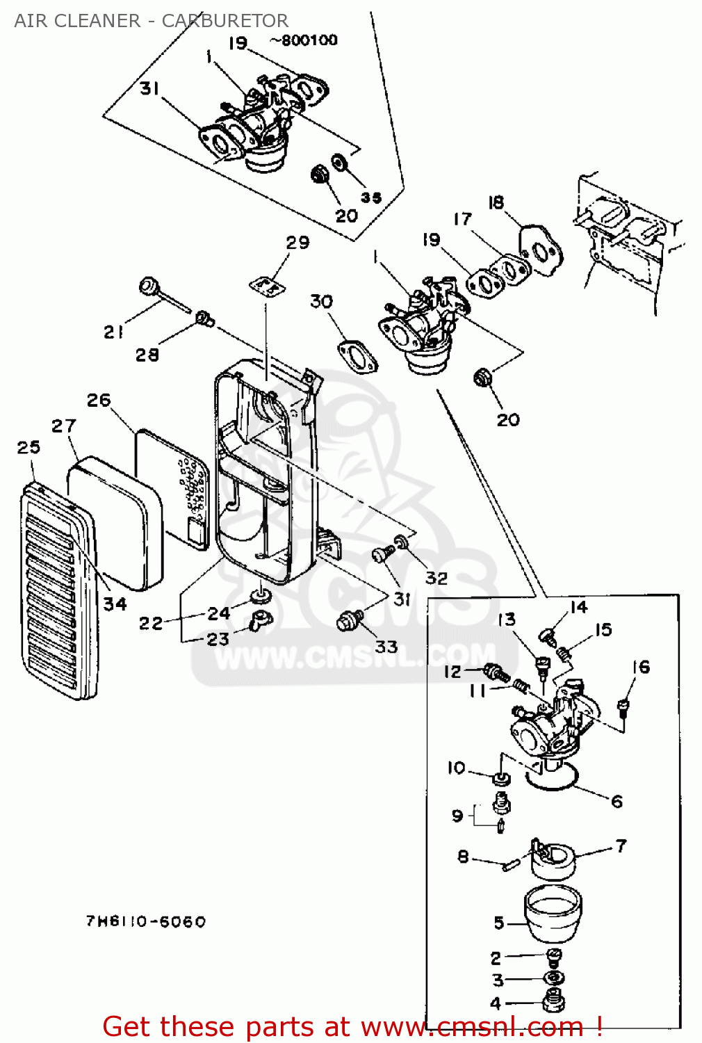 Yamaha EF1400 GENERATOR AIR CLEANER - CARBURETOR - buy ... onan generator wiring schematic 