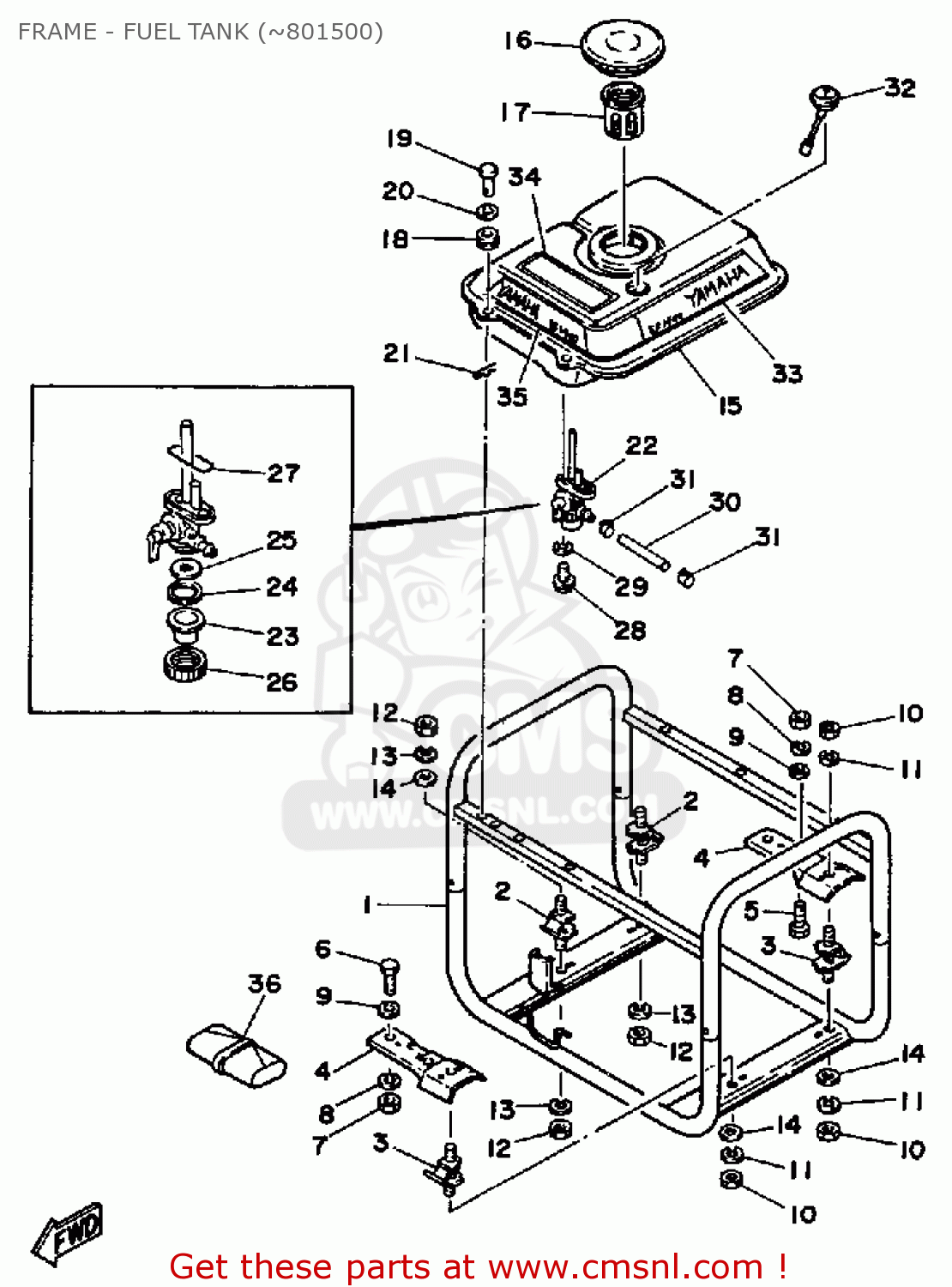 Yamaha EF1400 GENERATOR FRAME FUEL TANK (801500) buy original