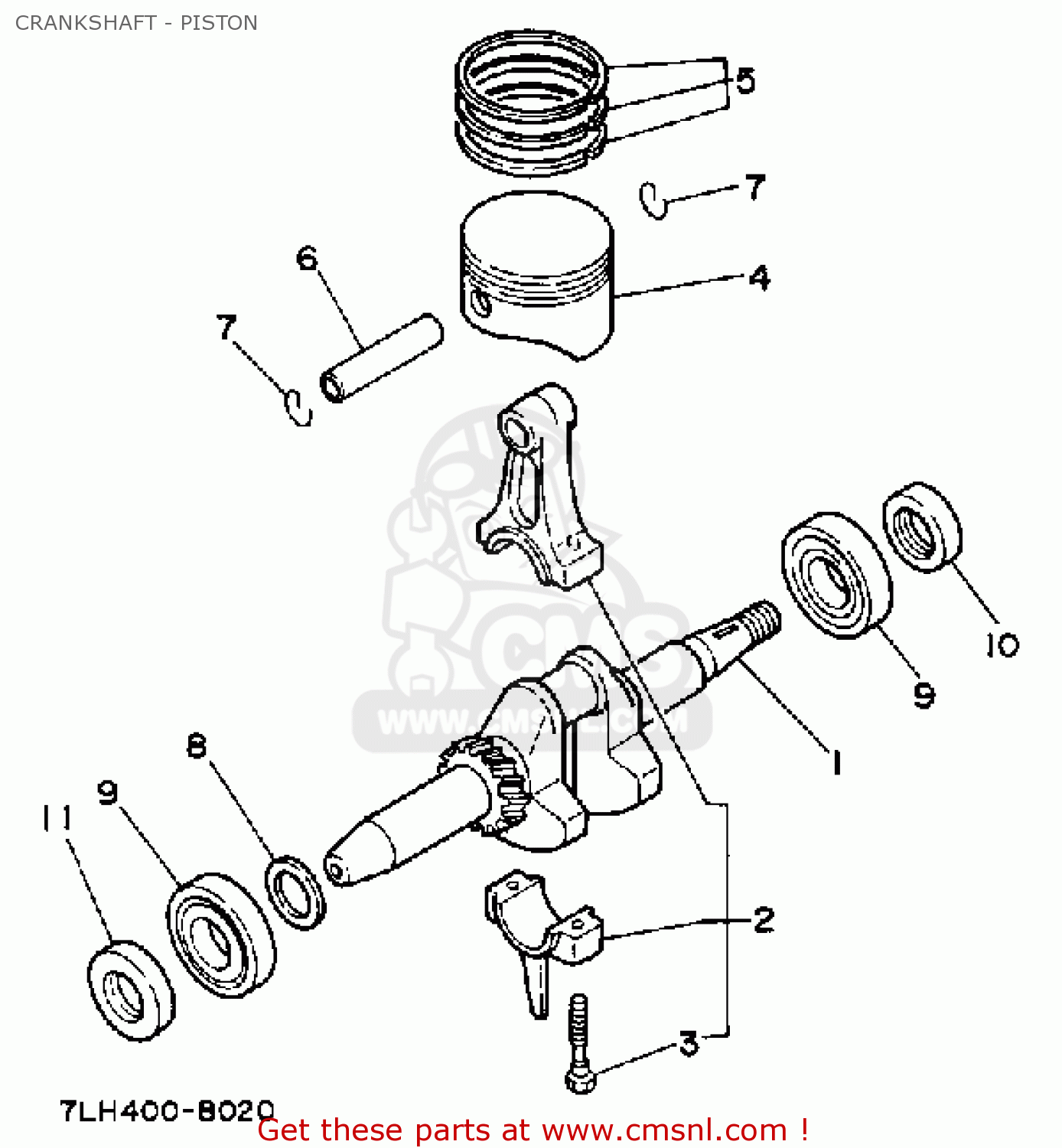 Yamaha EF1600 GENERATOR CRANKSHAFT - PISTON - buy original CRANKSHAFT ...