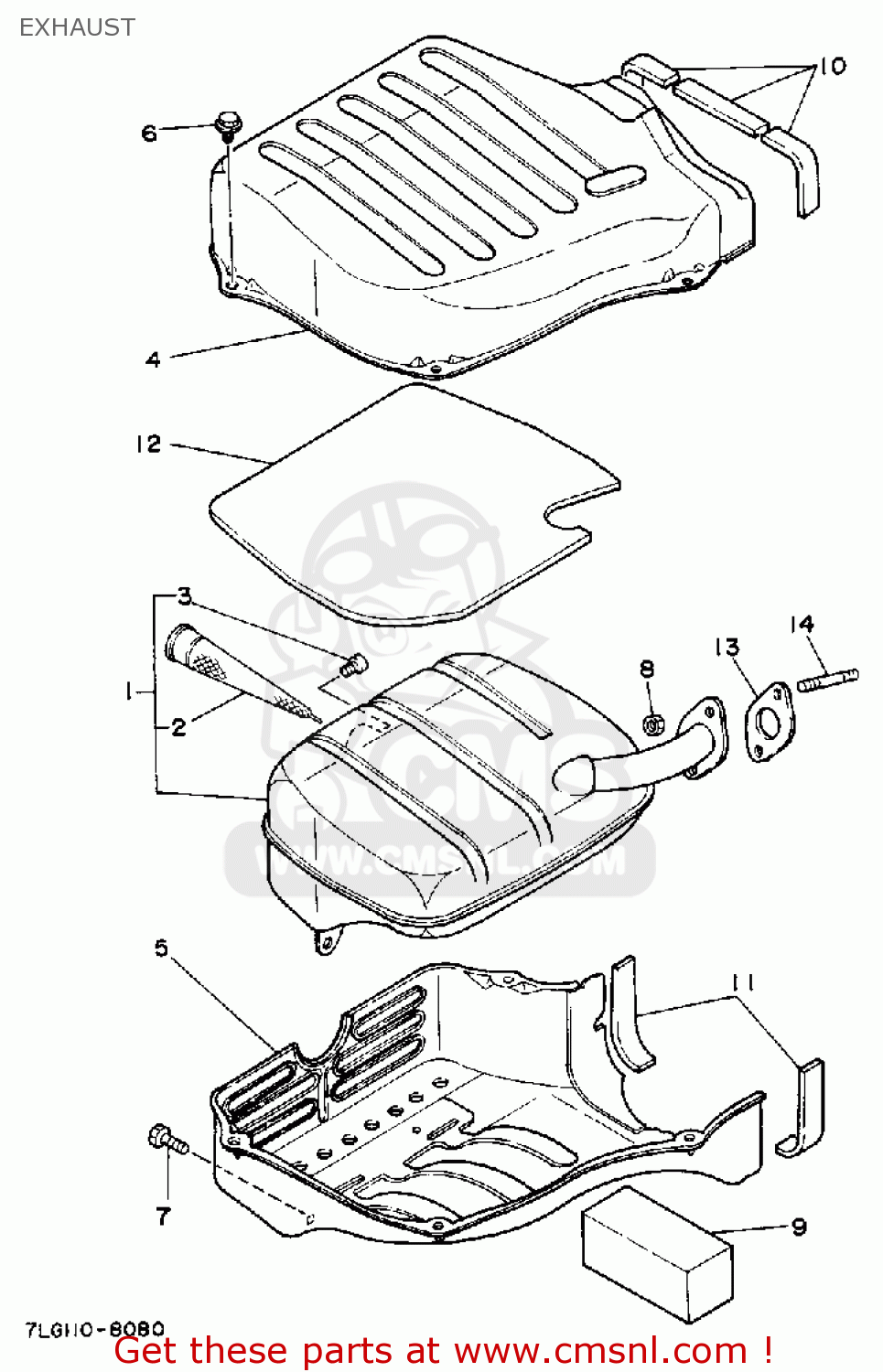 Yamaha EF1600 GENERATOR EXHAUST buy original EXHAUST spares online