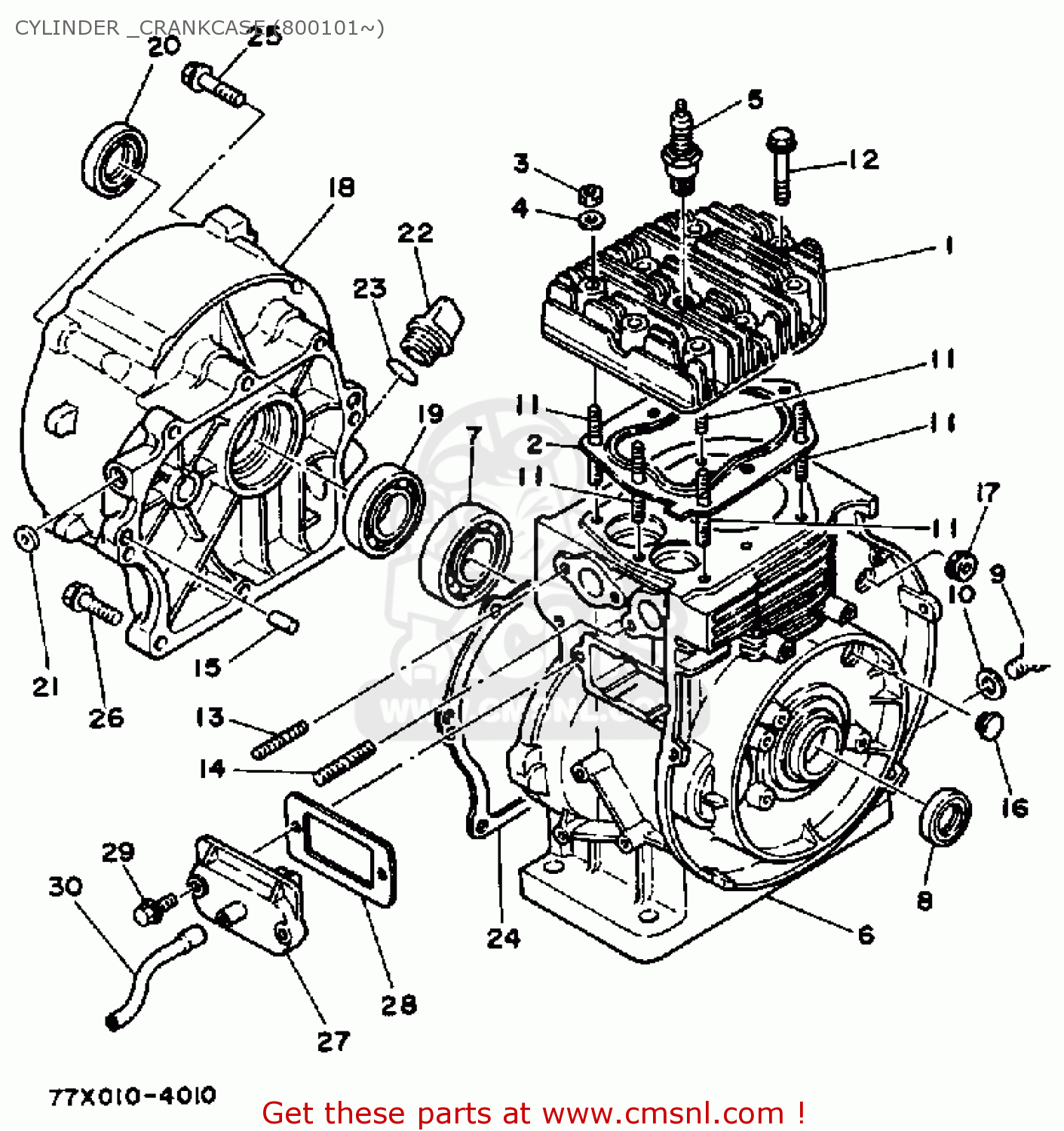 Yamaha EF2800 GENERATOR 1983 CYLINDER _CRANKCASE (800101) buy