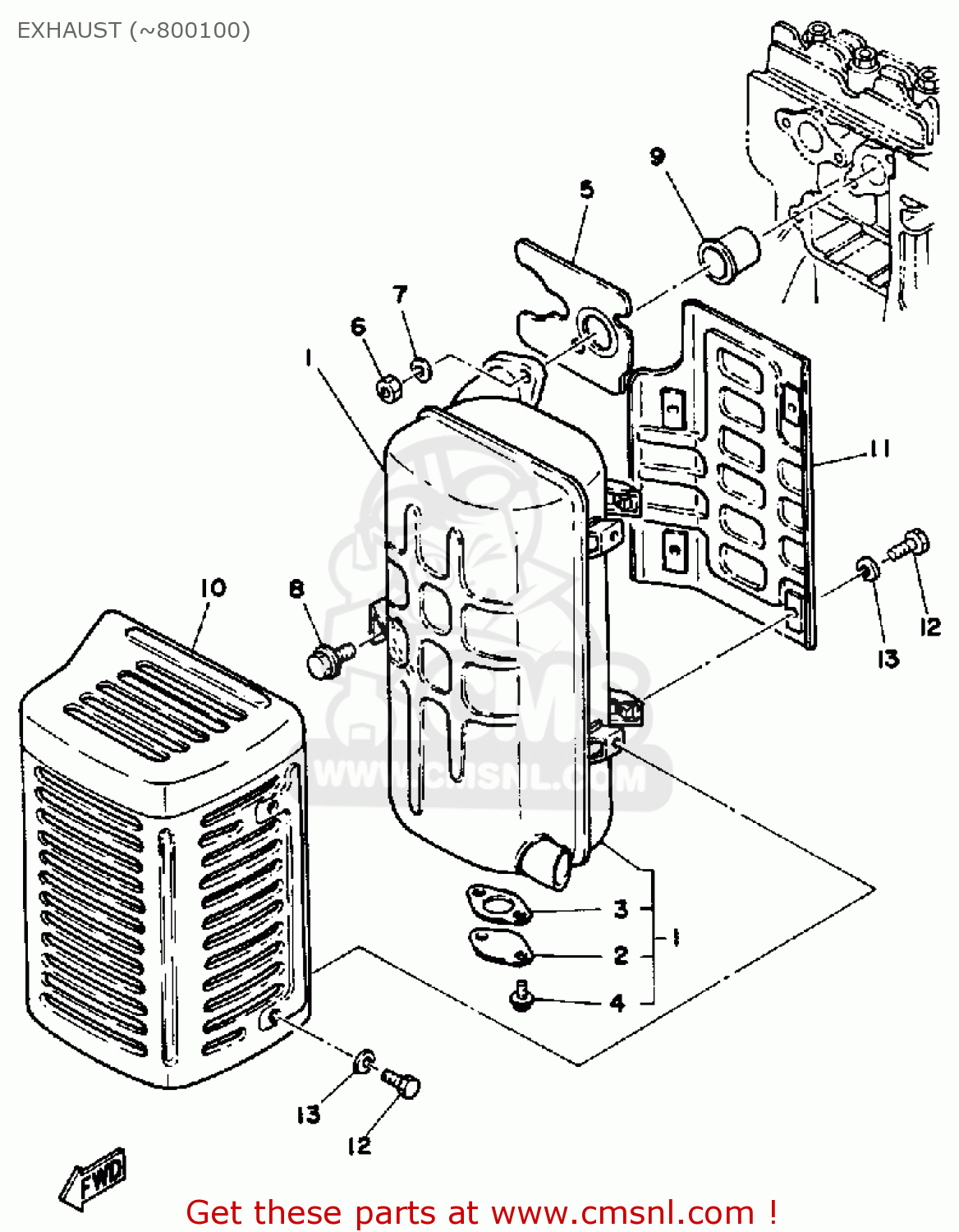 Yamaha EF2800 GENERATOR 1983 EXHAUST (800100) buy original EXHAUST