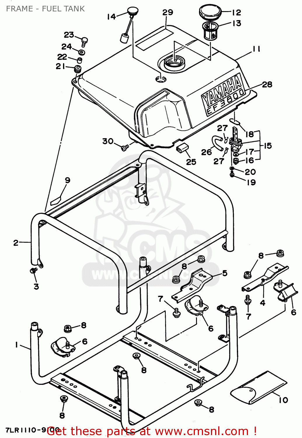 Yamaha EF3800 7LR1 EF3800E 7LR1 GENERATOR 1996 FRAME FUEL TANK buy