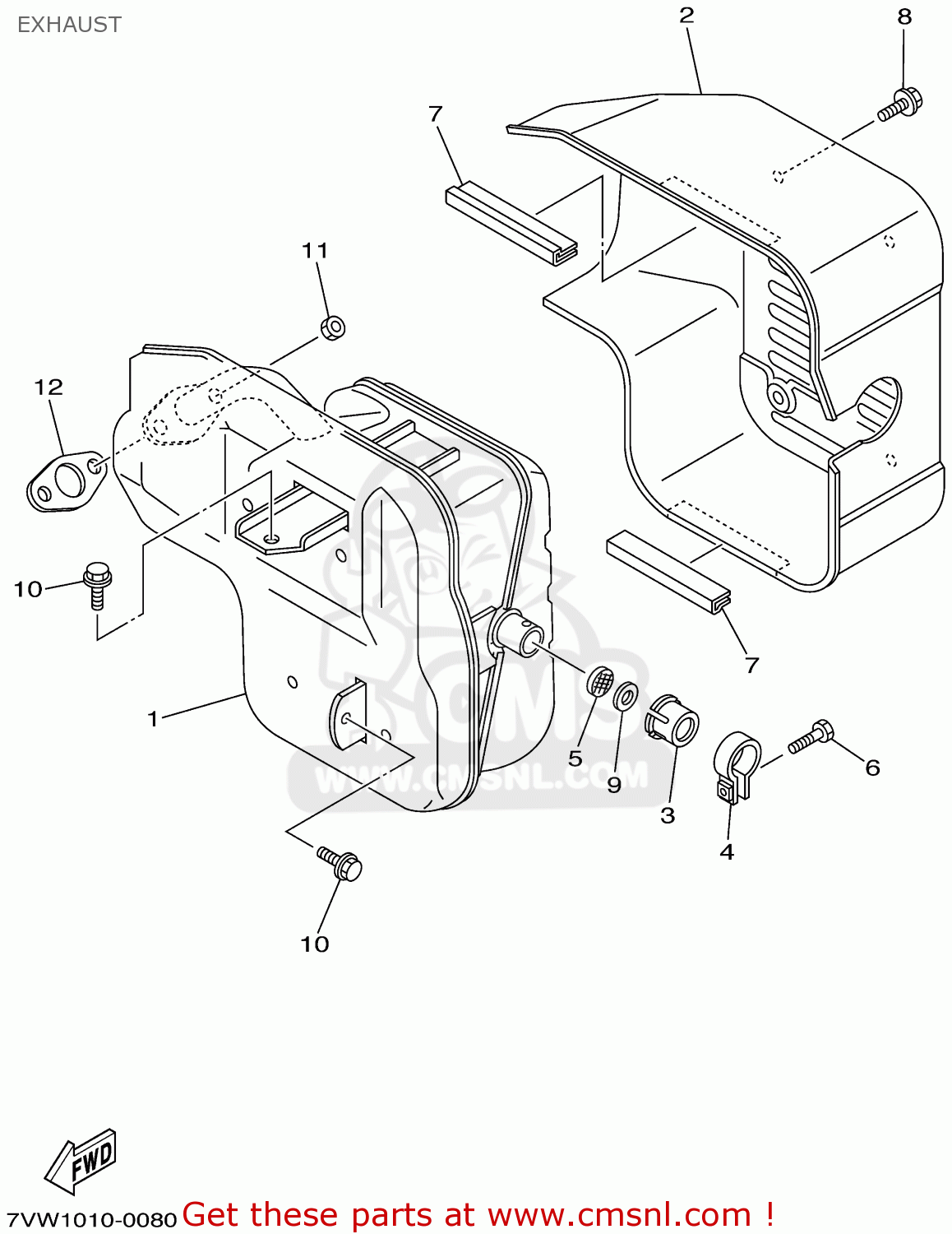 Yamaha EF4000DE 7VW2 YG4000D 7VW2 GENERATOR 2000 EXHAUST buy original