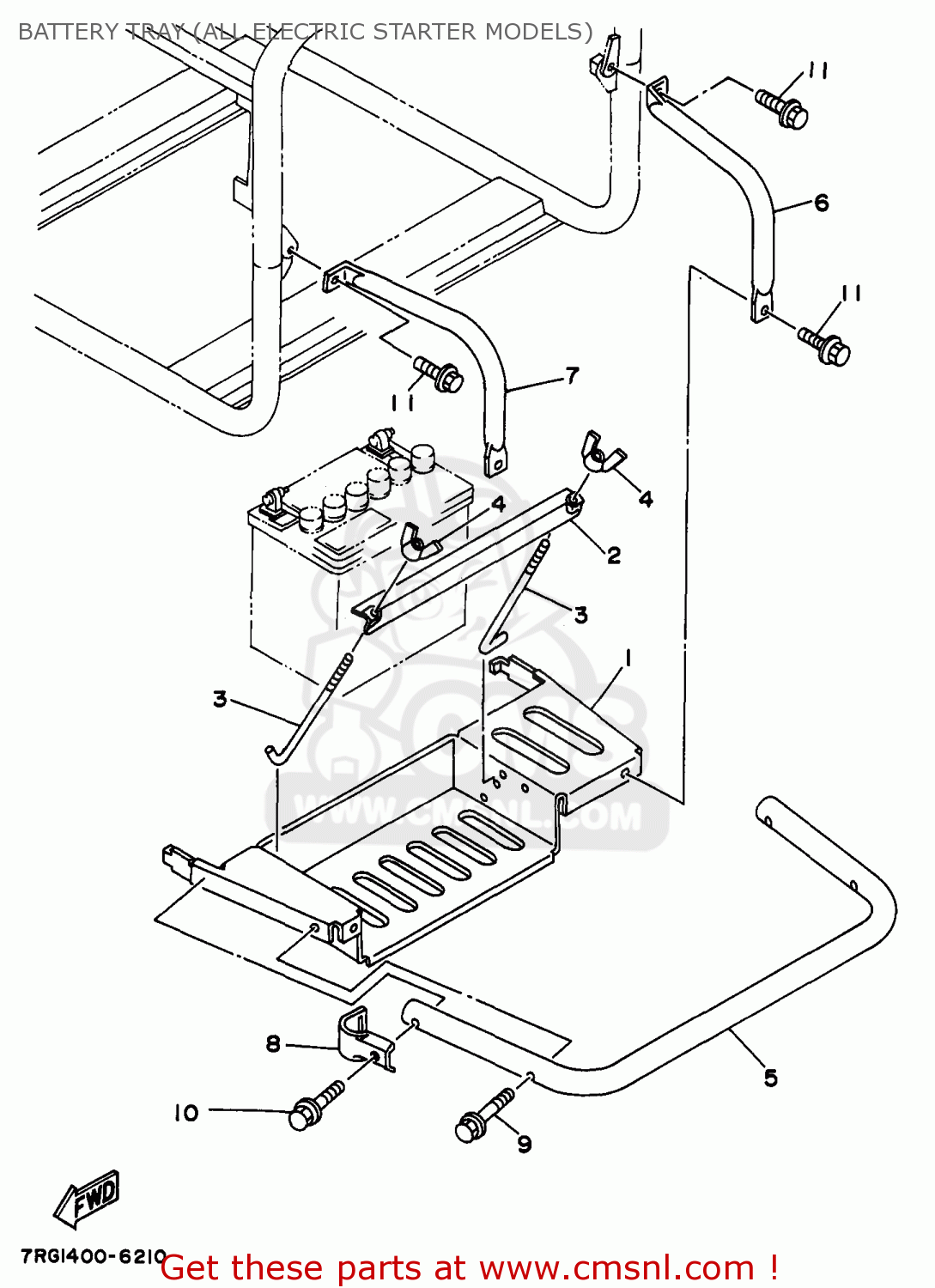 Yamaha EF4600DE EF6600DE YG4600D YG6600D YG6600DE GENERATOR 1998 BATTERY TRAY (ALL ELECTRIC