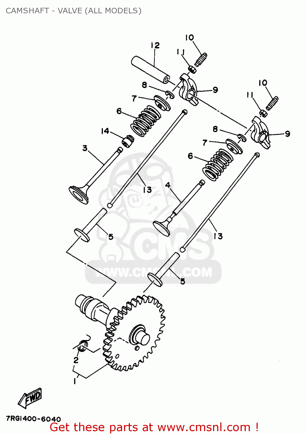 Yamaha EF4600DE EF6600DE YG4600D YG6600D YG6600DE GENERATOR 1998 CAMSHAFT VALVE (ALL MODELS