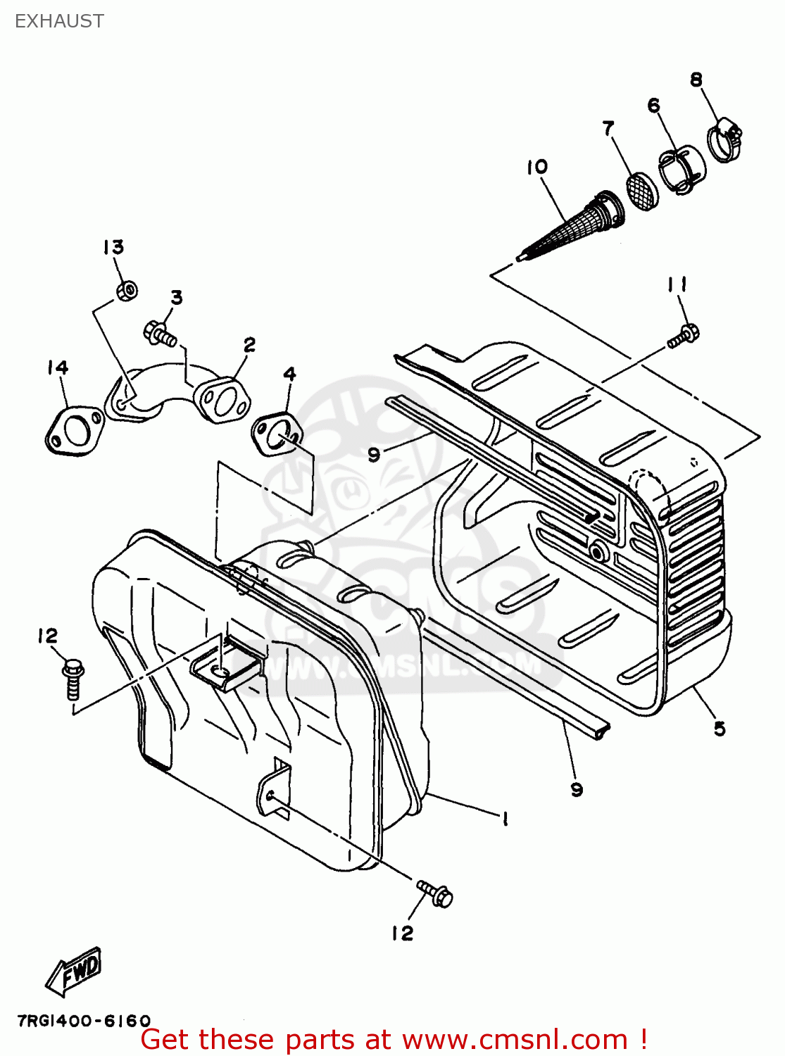 Yamaha EF4600DE EF6600DE YG4600D YG6600D YG6600DE GENERATOR 1998 EXHAUST buy original EXHAUST