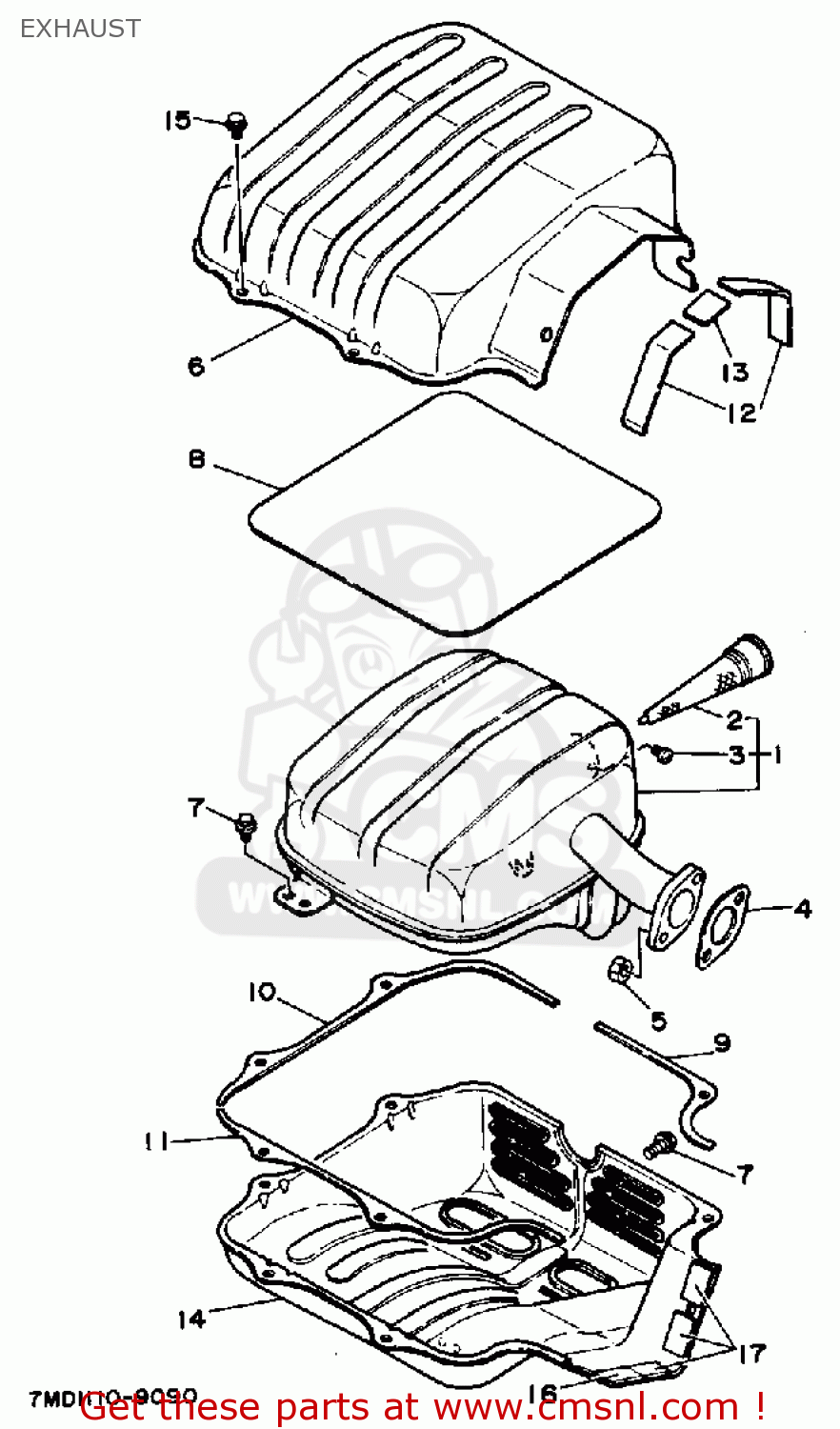 Yamaha EF6000E GENERATOR OHV EXHAUST buy original EXHAUST spares online