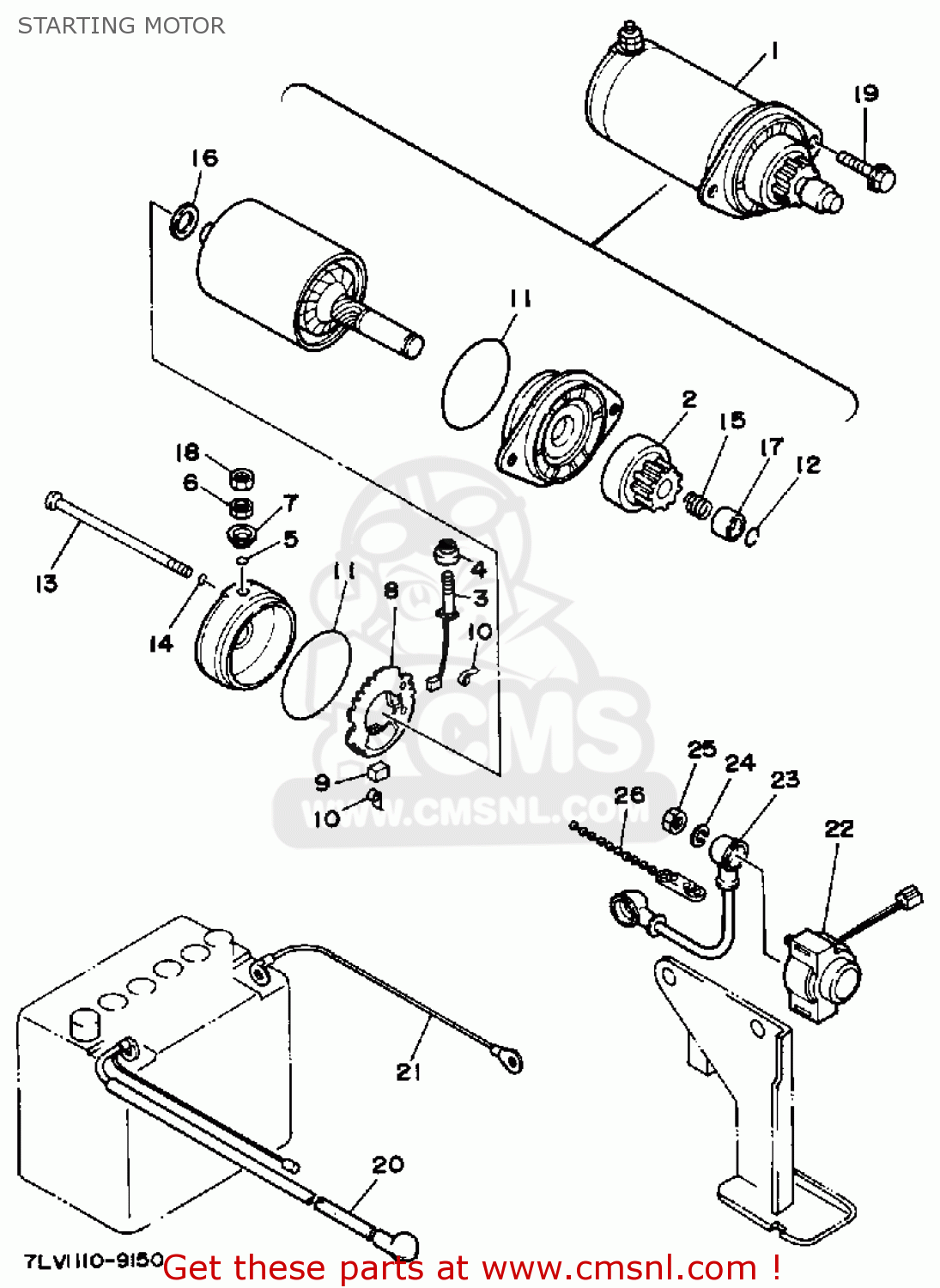 Yamaha EF6000E GENERATOR OHV STARTING MOTOR - buy original STARTING ...