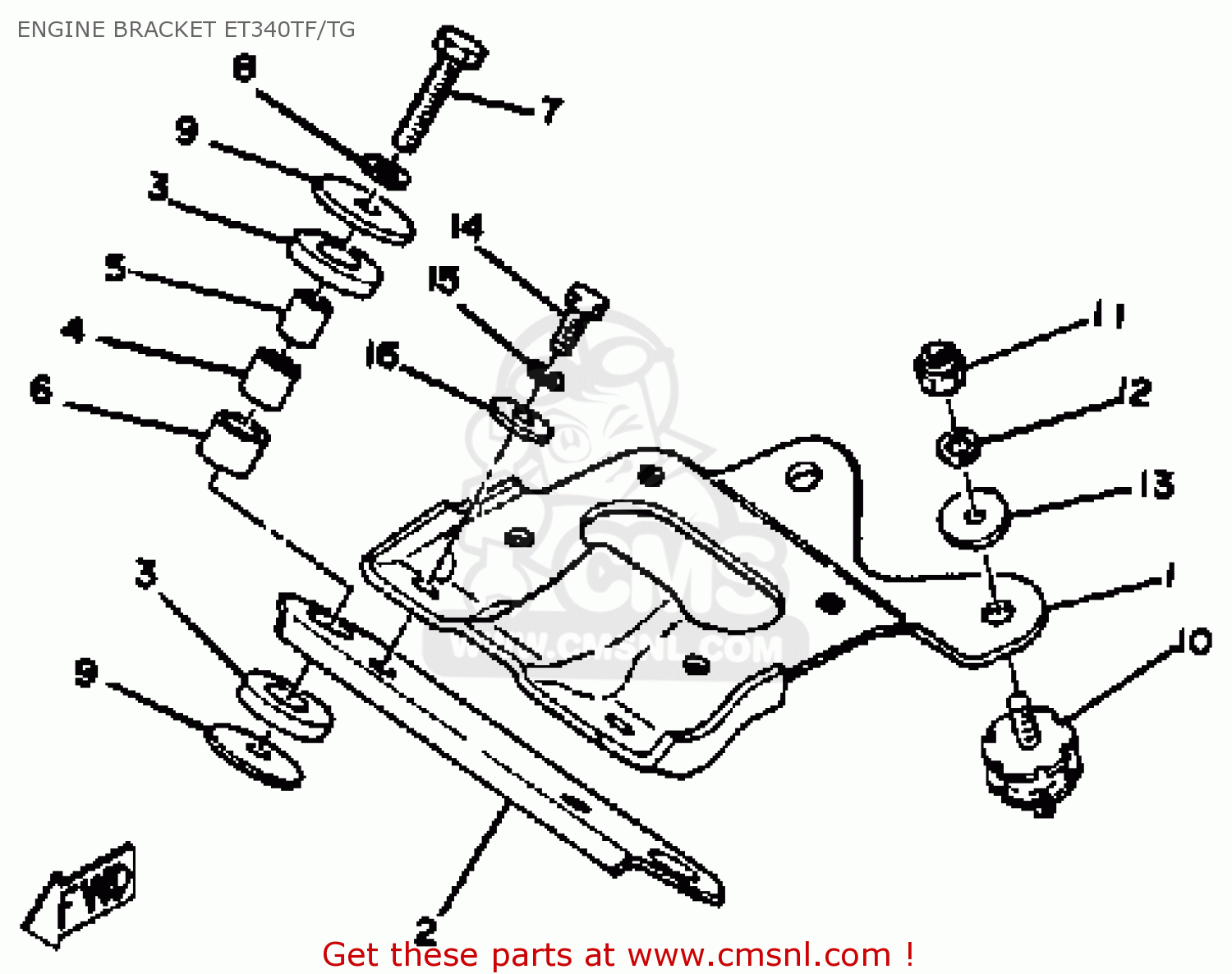 340 Et340m Yamaha Snowmobile Engine Bracket Diagram And Parts