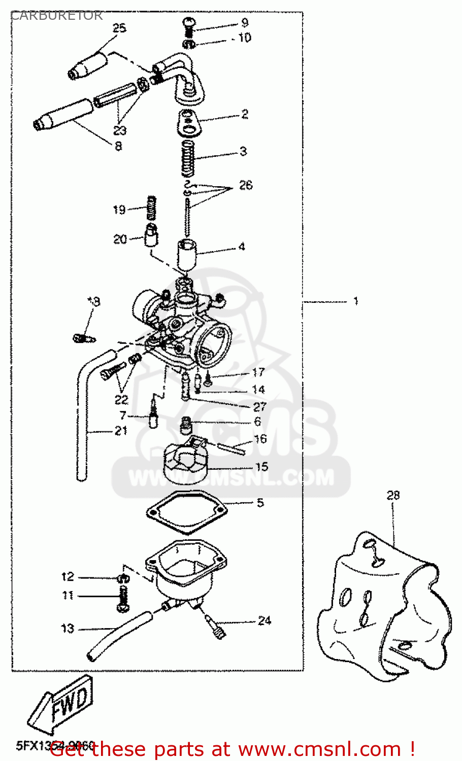 Yamaha EW50 2001 5LH3 EUROPE 215LH-300G1 CARBURETOR - buy original ...