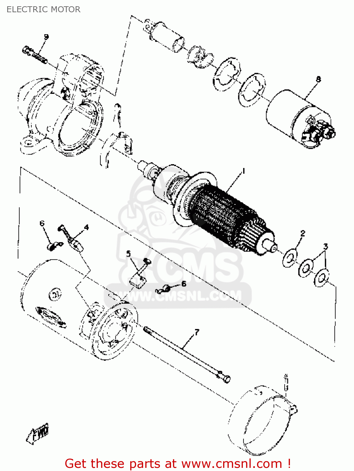 Yamaha EW643B SNOWMOBILE 1973 ELECTRIC MOTOR buy original ELECTRIC