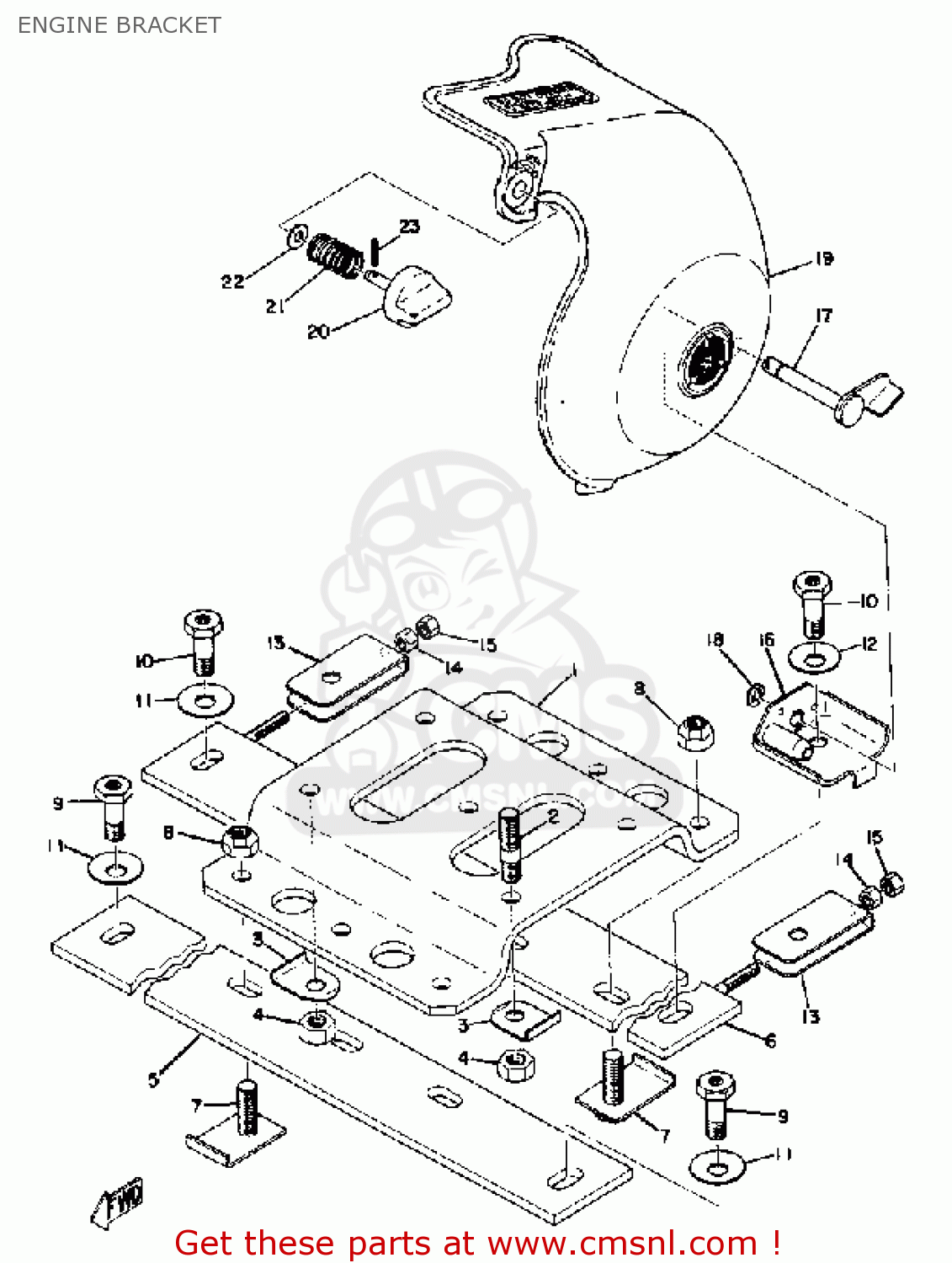 Yamaha EW643B SNOWMOBILE 1973 ENGINE BRACKET buy original ENGINE