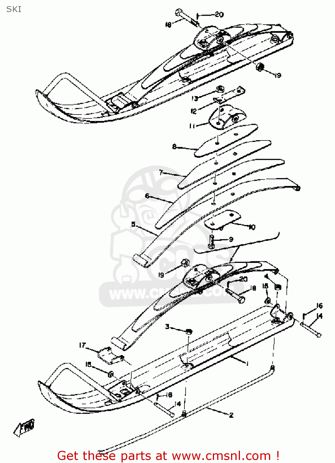 Yamaha EW643B SNOWMOBILE 1973 SKI buy original SKI spares online