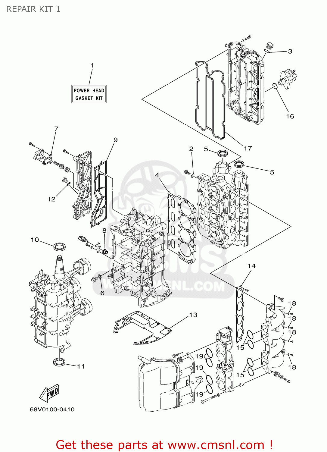 Yamaha F115/LF115TRY 2000 REPAIR KIT 1 buy original REPAIR KIT 1