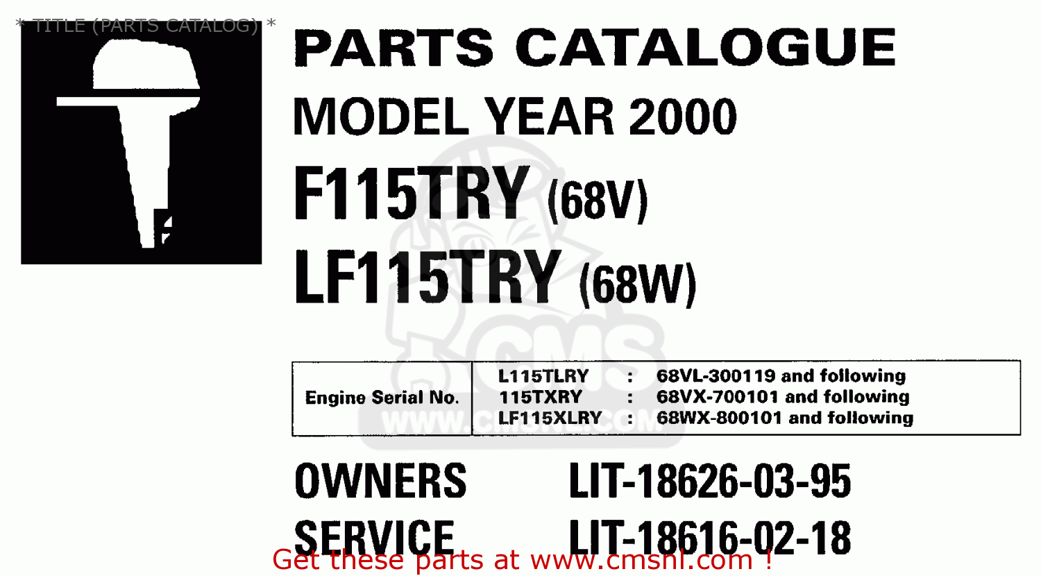 Yamaha F115/LF115TRY 2000 parts lists and schematics