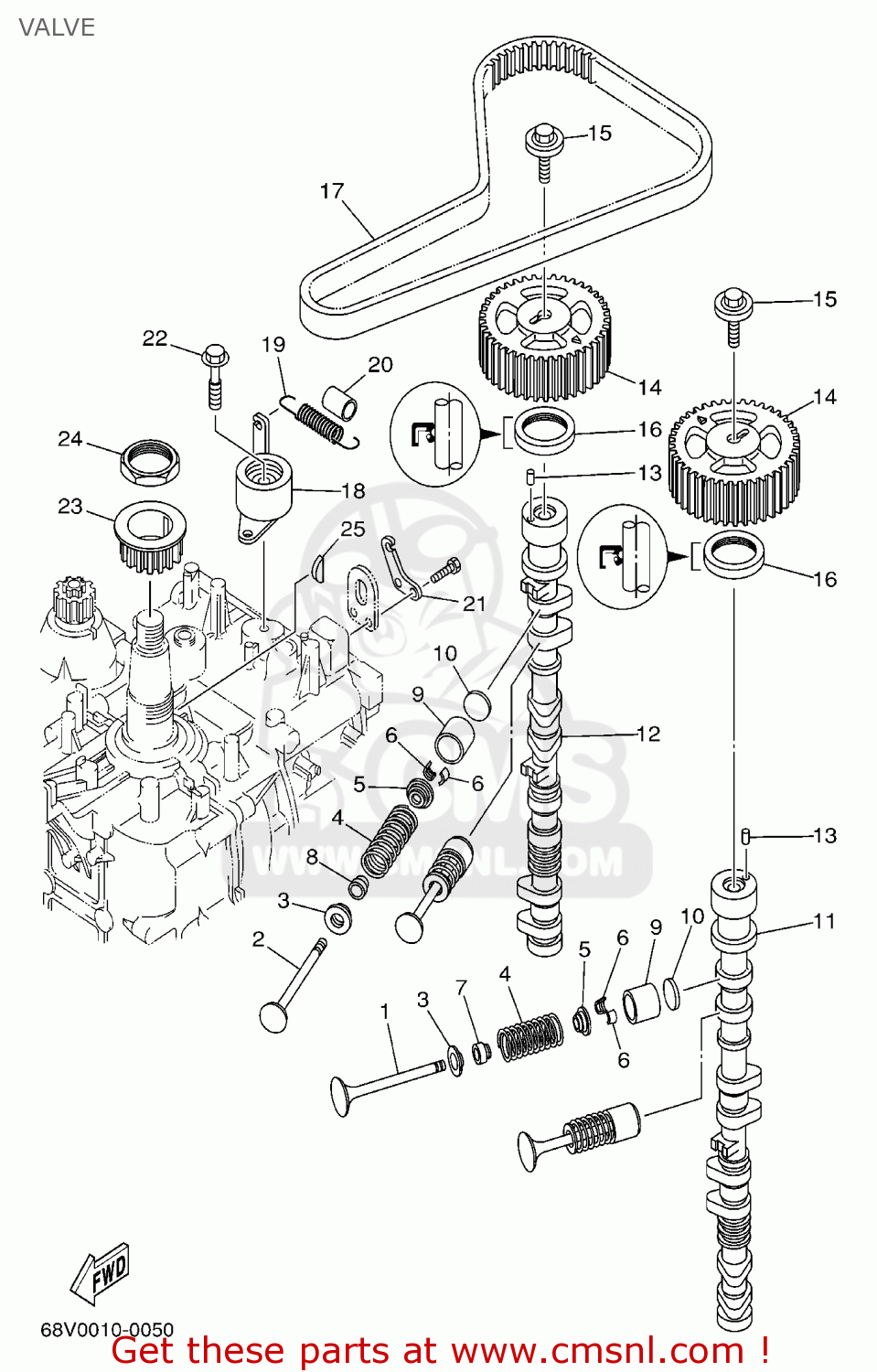 Yamaha F115TLRB/TXRB/TJRB/LF115TXRB 2003 VALVE - buy original VALVE ...