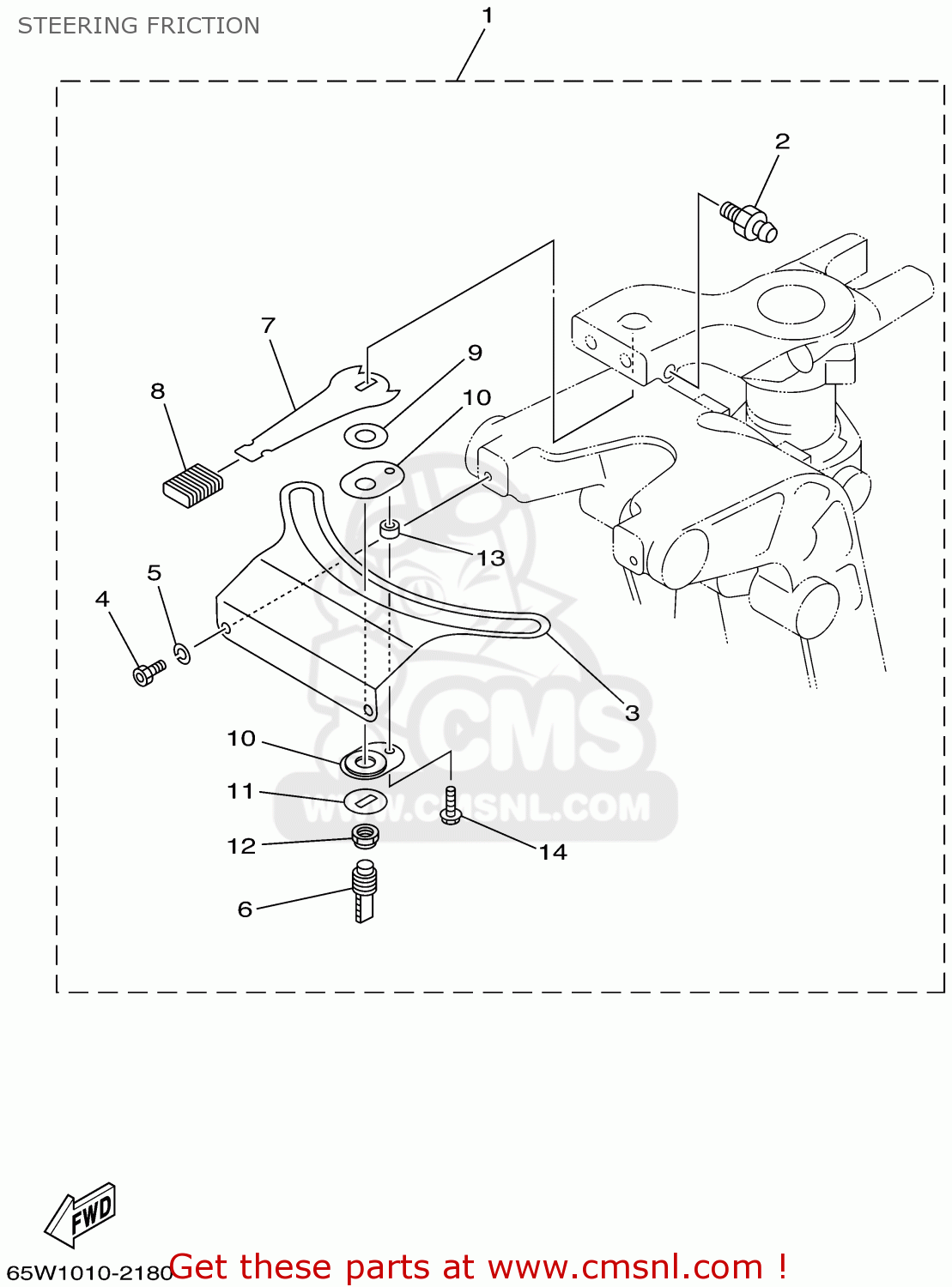 Yamaha F25MHA/EHA/ERA/TRA 2002 STEERING FRICTION buy original