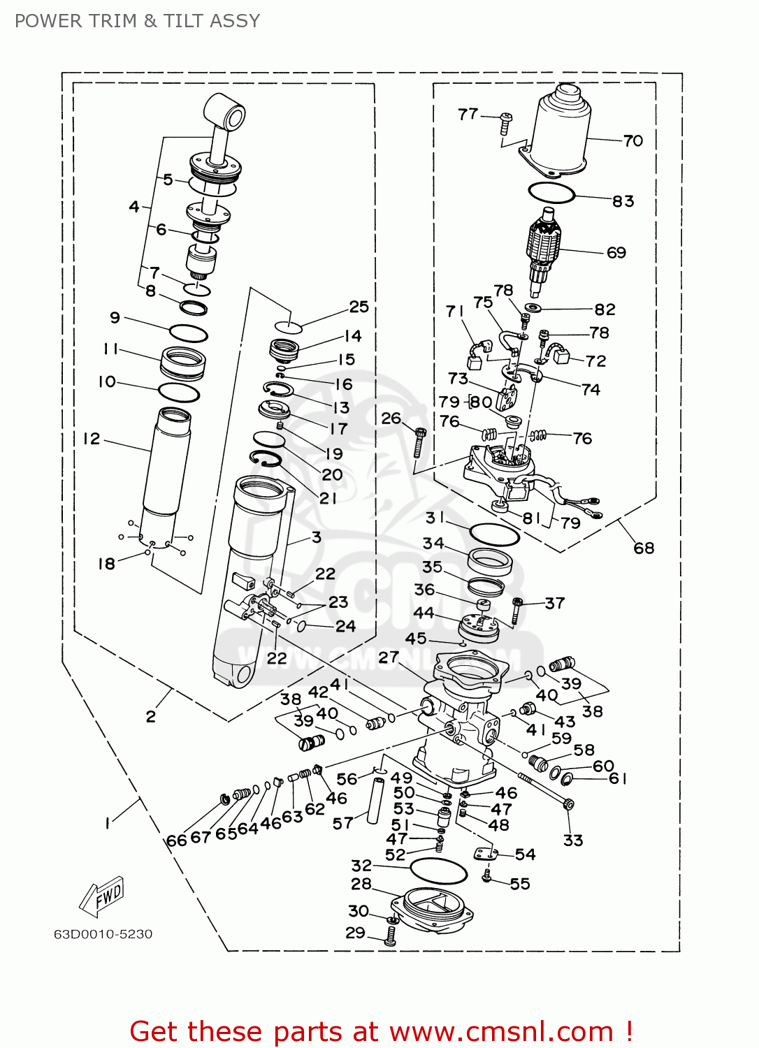 Yamaha F50/t50tlry 2000 Power Trim & Tilt Assy - schematic ... 25 hp 2 cylinder mercury outboard wiring diagram 