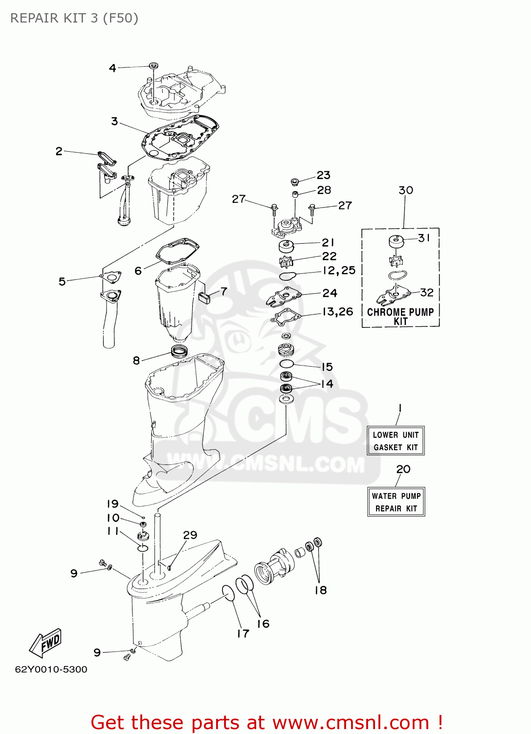 Yamaha F50/T50TLRY 2000 REPAIR KIT 3 (F50) buy original REPAIR KIT 3