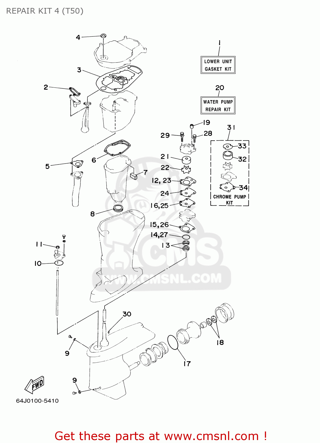 Yamaha F50/T50TLRY 2000 REPAIR KIT 4 (T50) buy original REPAIR KIT 4