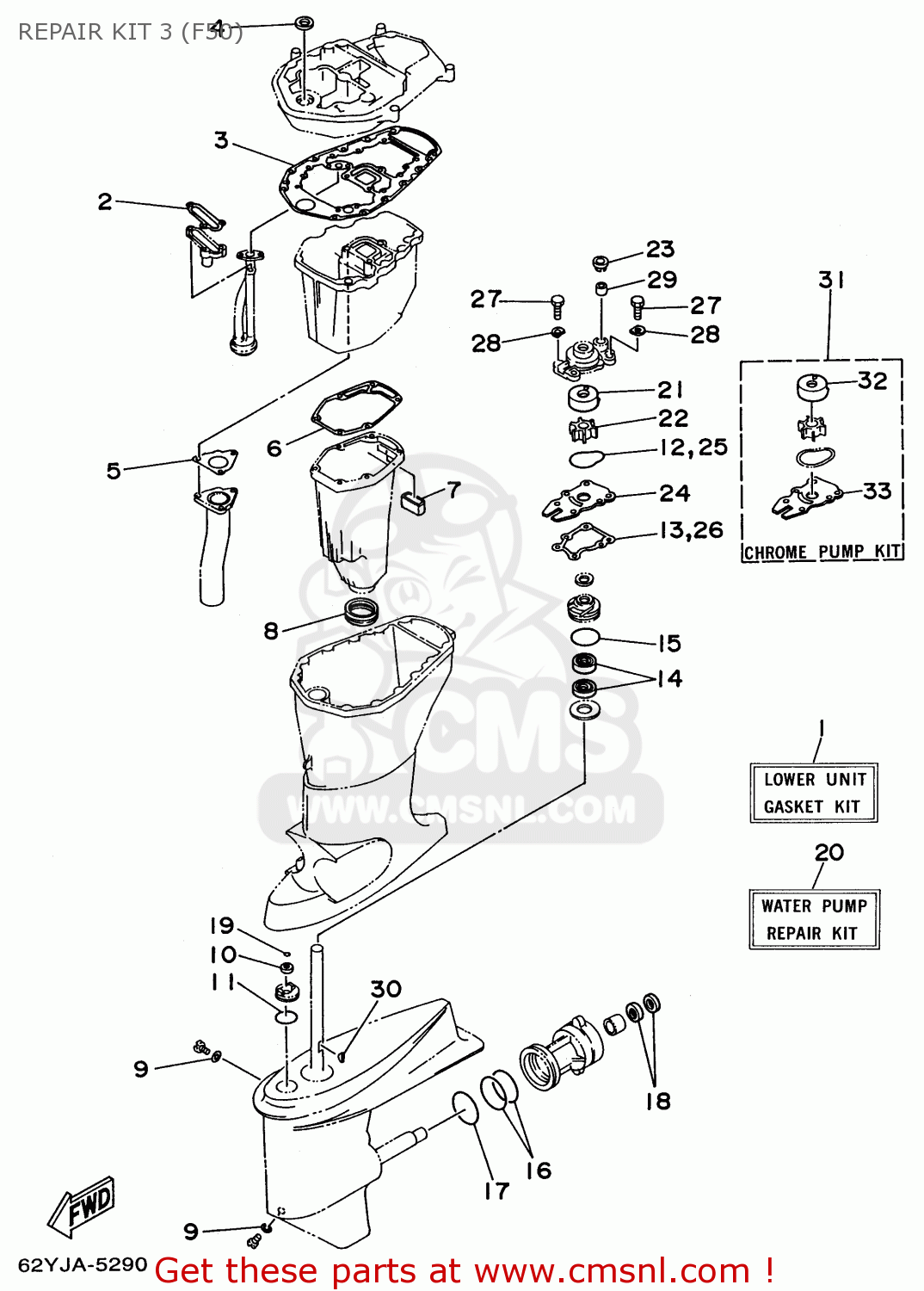 Yamaha F50(TR/TH)U T50(TR)U 1996 REPAIR KIT 3 (F50) buy original