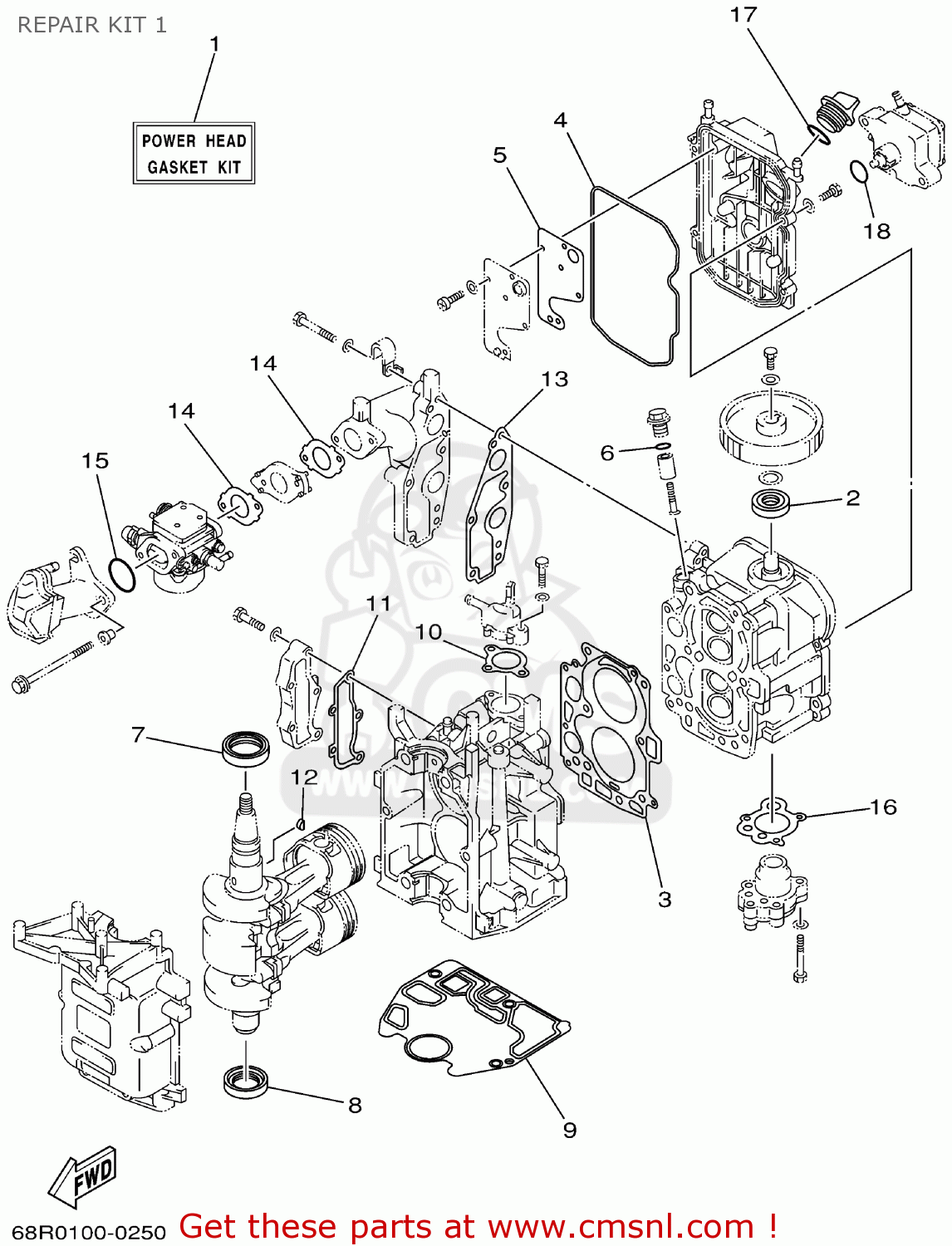 Yamaha F6/F8MSHA/MLHA 2002 REPAIR KIT 1 - buy original REPAIR KIT 1 ...