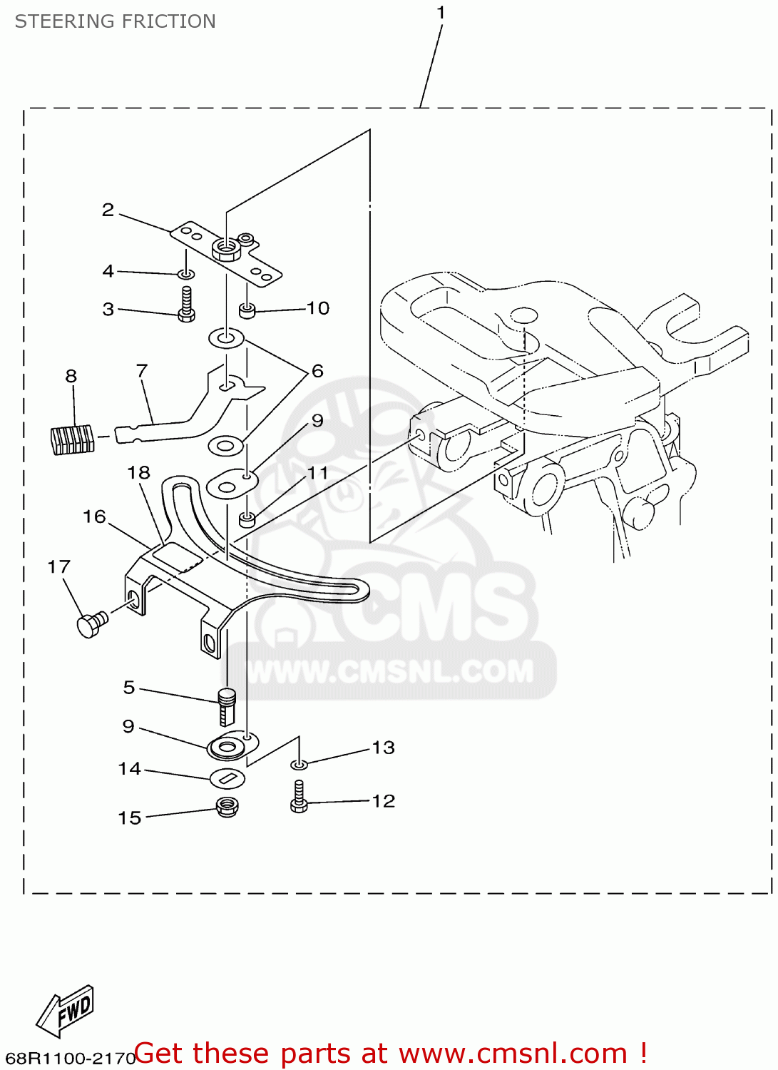 Yamaha F6/F8MSHA/MLHA 2002 STEERING FRICTION buy original STEERING