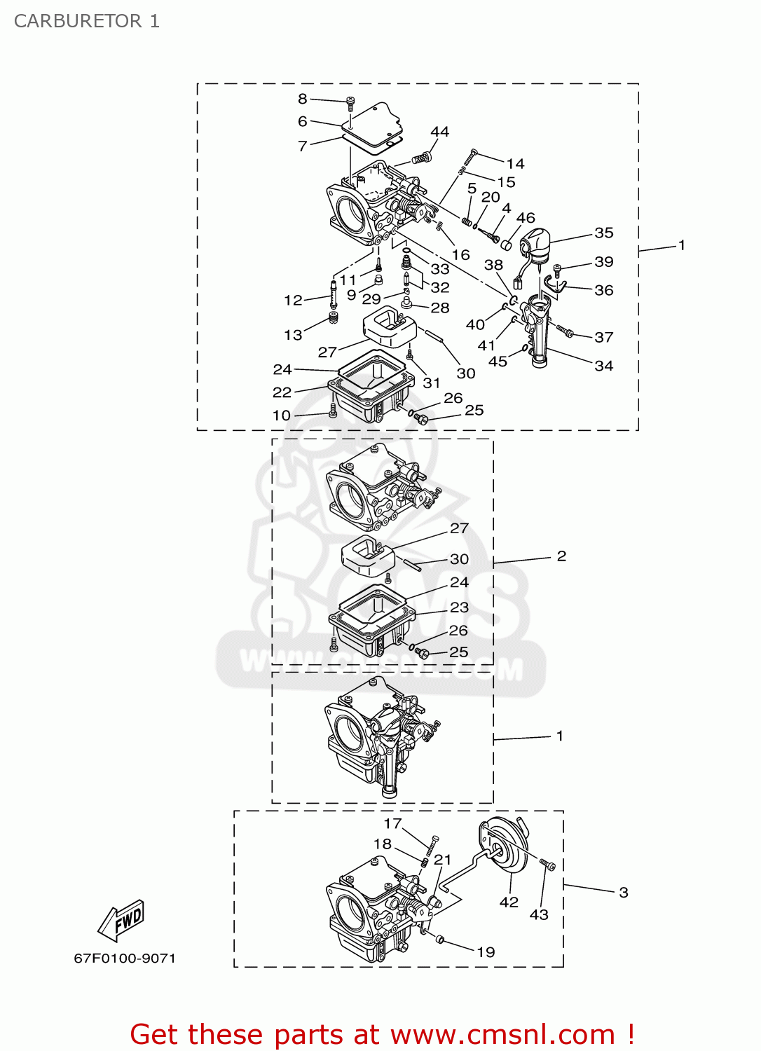Yamaha F80/F100TLRZ 2001 CARBURETOR 1 buy original CARBURETOR 1