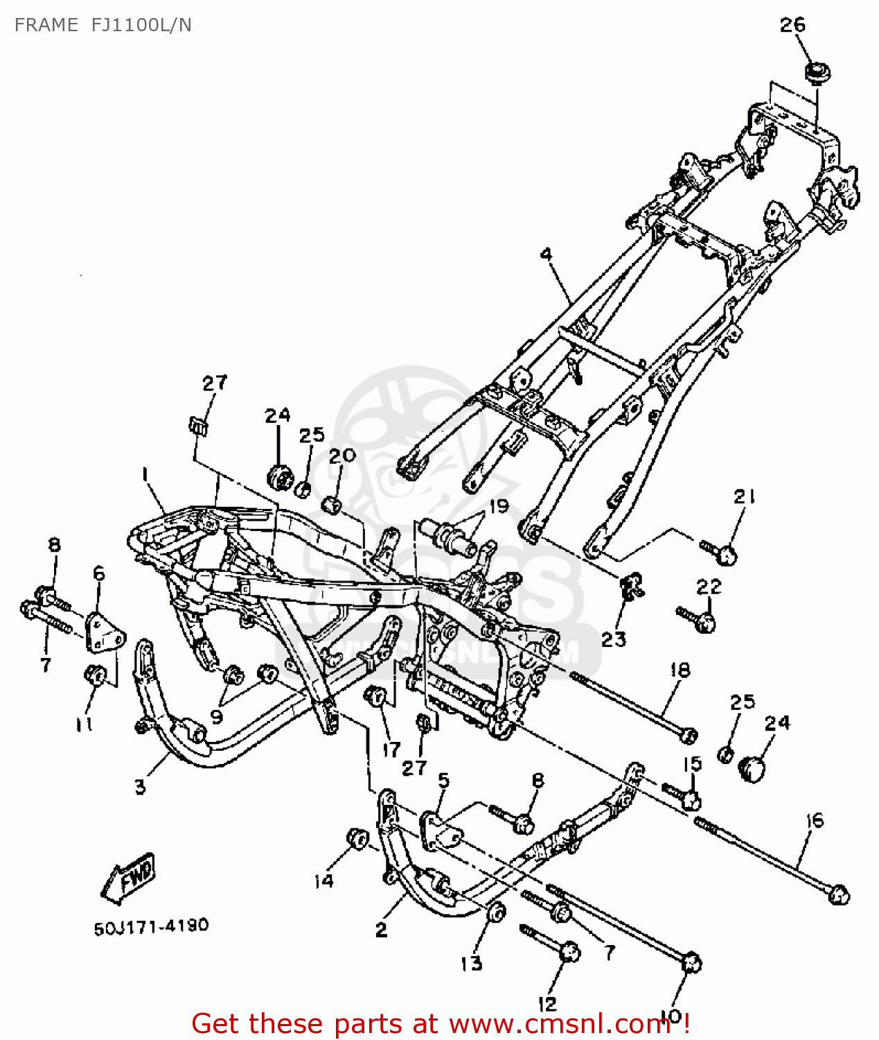 Yamaha FJ1100 1984 USA FRAME FJ1100L/N - buy original FRAME FJ1100L/N ...