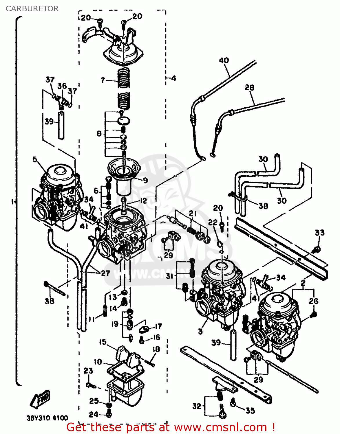 Yamaha FJ1100 1985 36Z EUROPE 2536Y-300E1 CARBURETOR - buy original ...