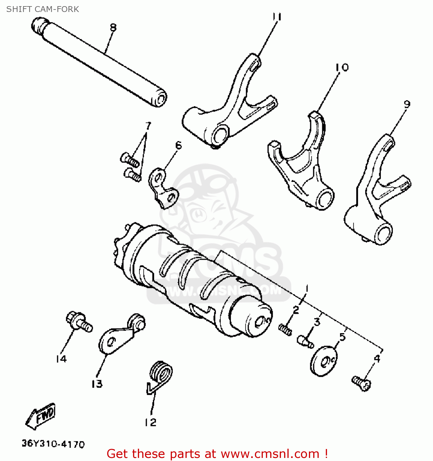 Yamaha FJ1100 1985 USA SHIFT CAM-FORK - buy original SHIFT CAM-FORK ...