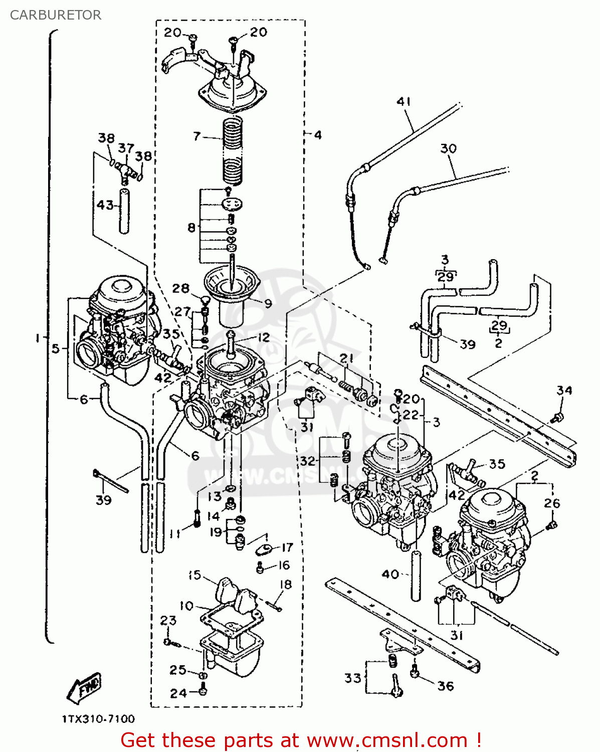 Yamaha FJ1200 1987 1XJ GERMANY 271XJ-332G1 CARBURETOR - buy original ...