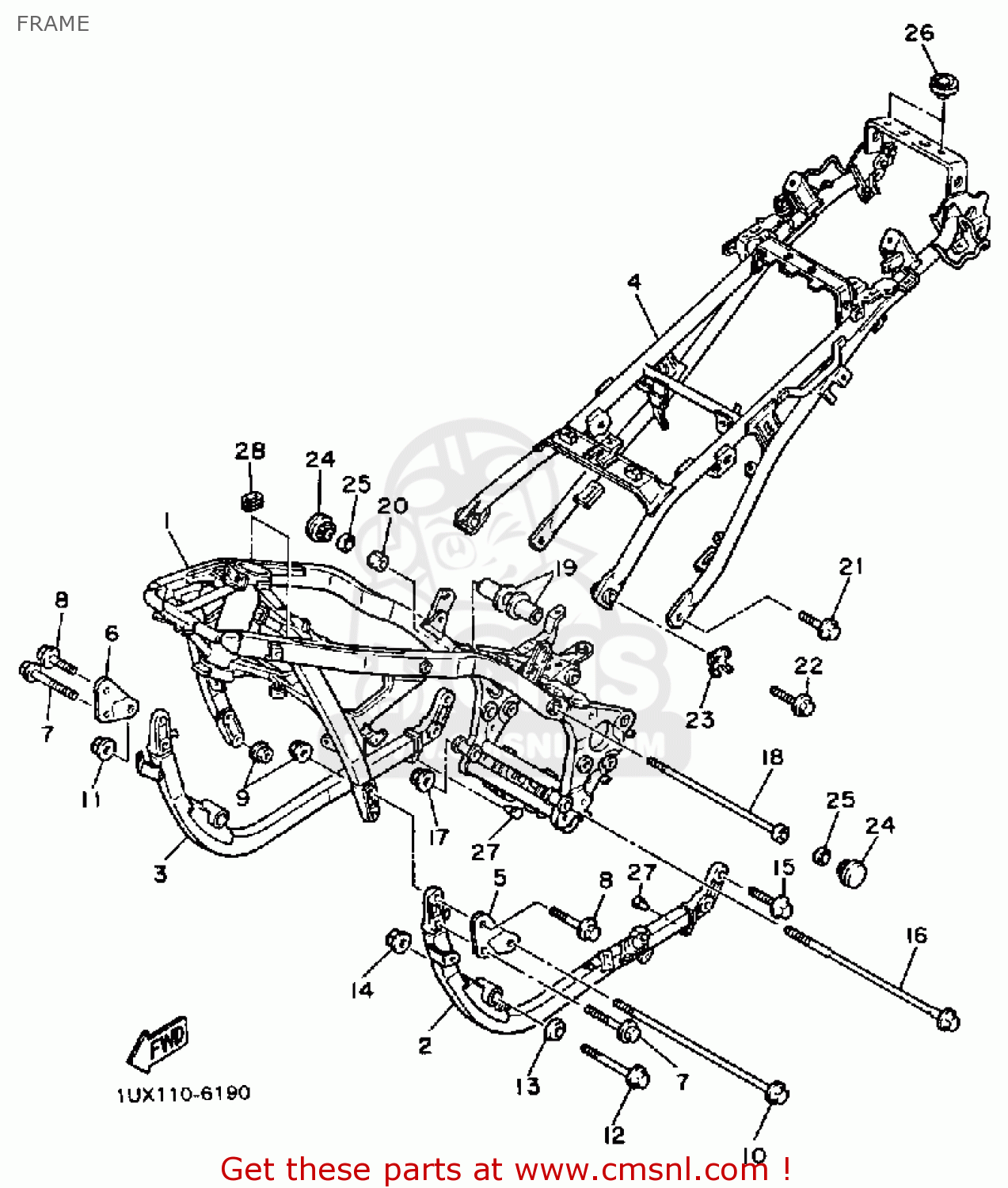 Yamaha FJ1200 1987 USA FRAME - buy original FRAME spares online