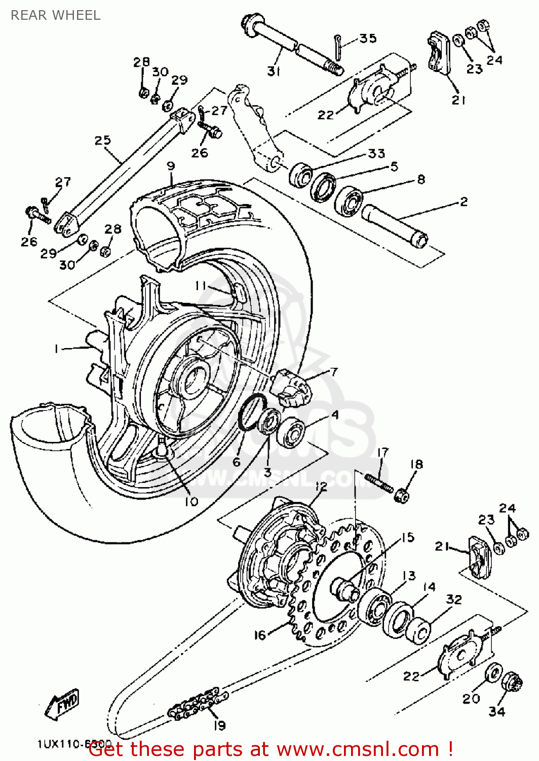 Yamaha Fj1200 1987 Usa Rear Wheel - Buy Original Rear Wheel Spares Online