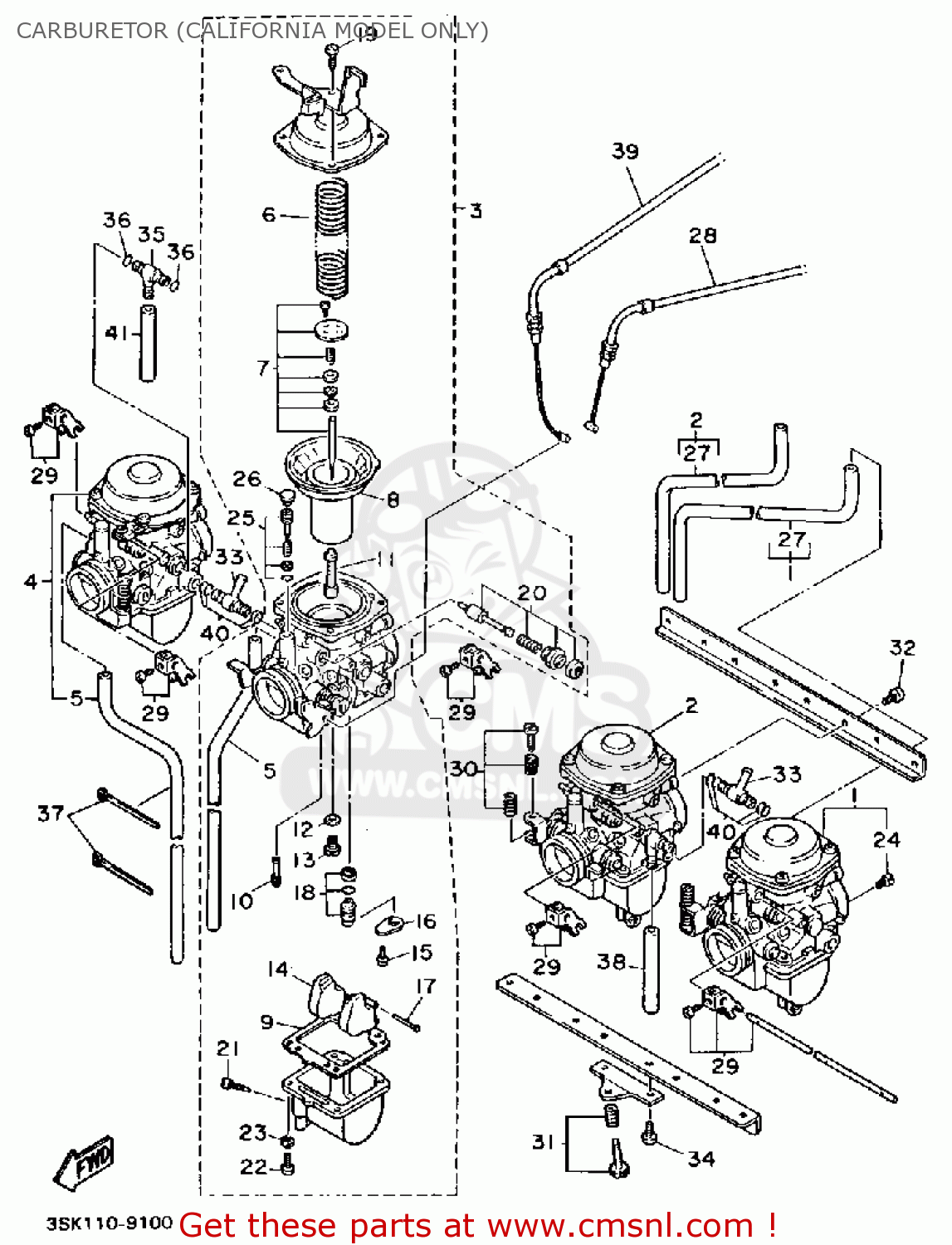 Yamaha FJ1200 1989 (K) USA CARBURETOR (CALIFORNIA MODEL ONLY) - buy ...