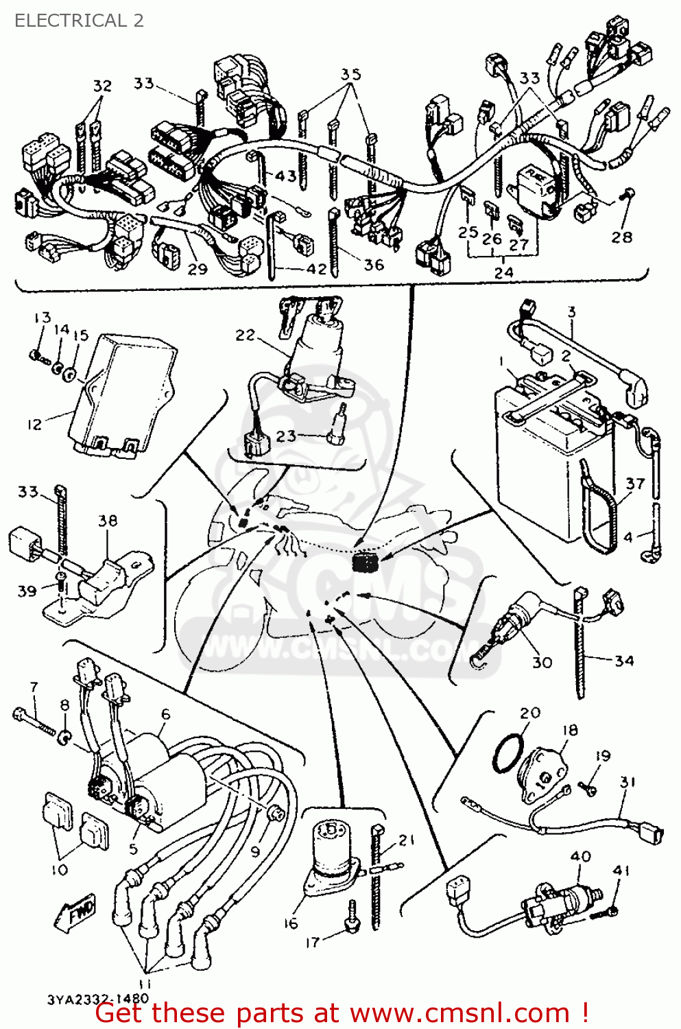 Yamaha FJ1200A 1992 3YA4 EUROPE 223XW-300EA ELECTRICAL 2 - buy original