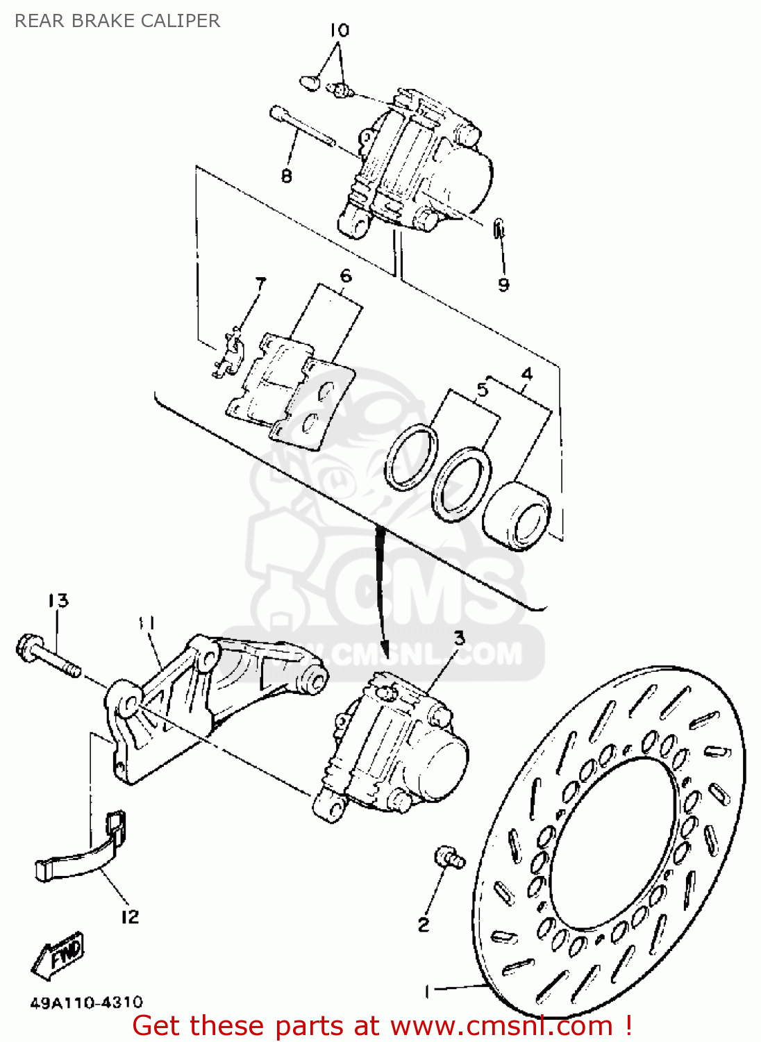 Yamaha FJ600 1984 USA REAR BRAKE CALIPER - buy original REAR BRAKE ...