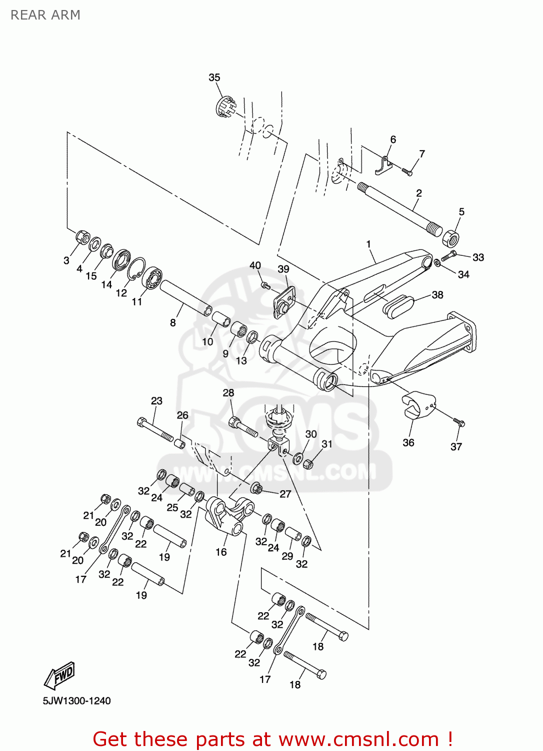 Yamaha Fjr1300 2003 5jwa Denmark 1b5jw-300e3 Rear Arm - Buy Original 