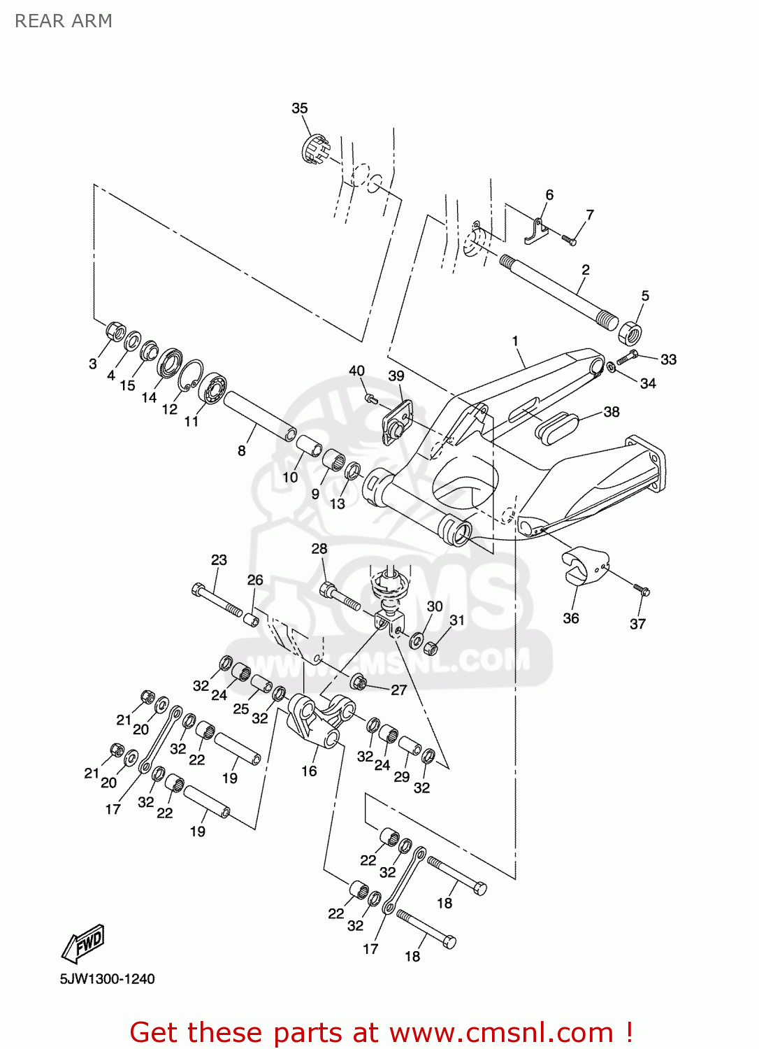 Yamaha FJR1300 2004 5JWG ENGLAND 1C5JW-300E1 REAR ARM - buy original ...