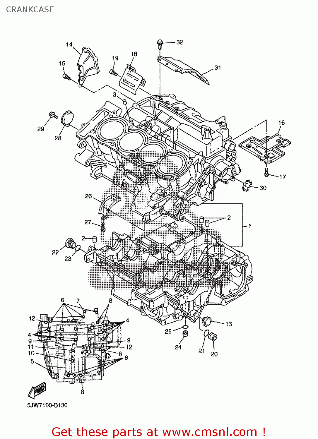 Yamaha Fjr1300 Fjr1300c 2003 (3) Usa California Crankcase - schematic ...