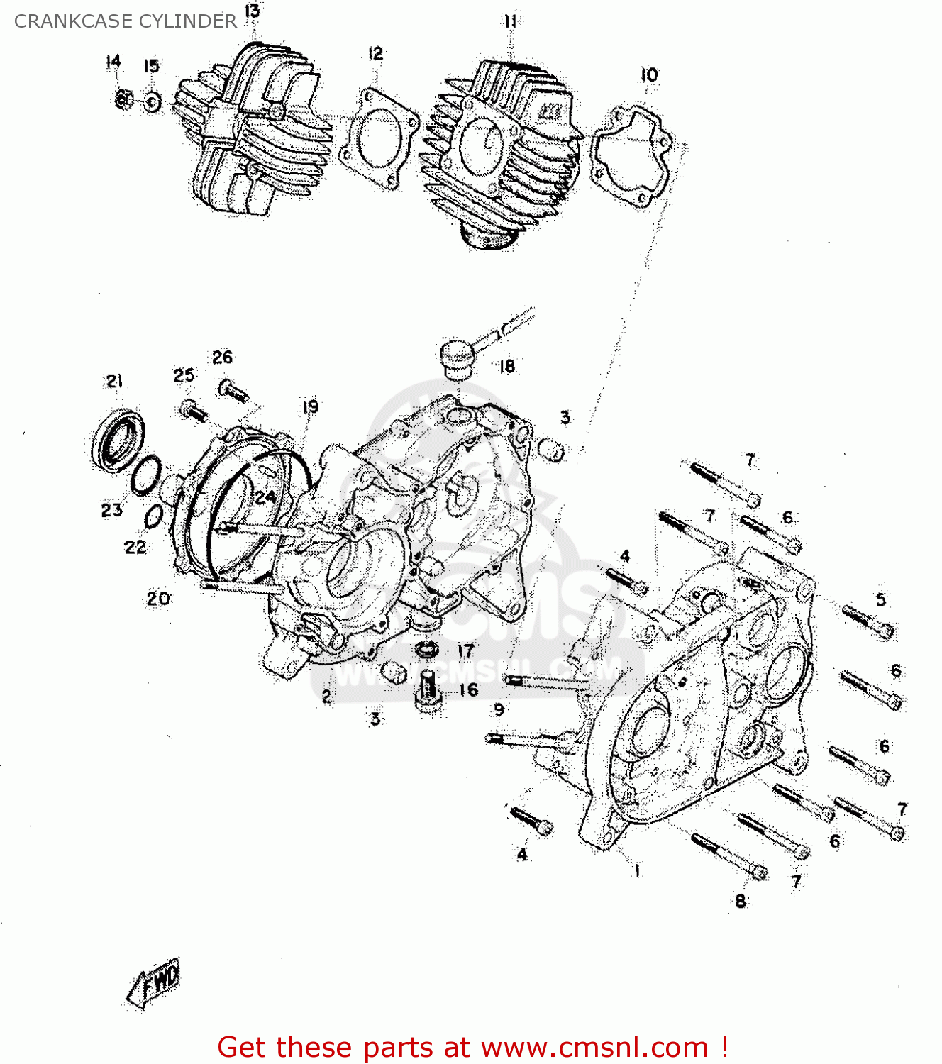 Yamaha Fs1 1969 Japan Type 260 Crankcase Cylinder