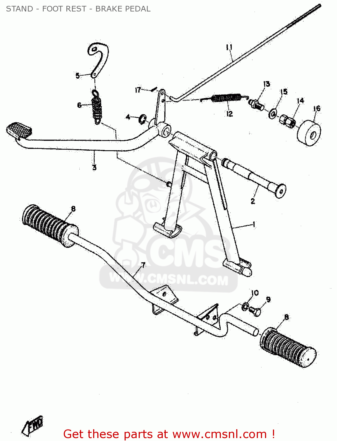 Yamaha FS1 1969 JAPAN TYPE 260 STAND - FOOT REST - BRAKE PEDAL - buy ...