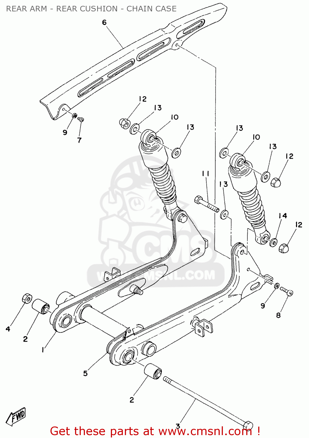 Yamaha FS1DX 1977 ENGLAND TYPE 394 HOLLAND TYPE 1J5 REAR ARM - REAR ...