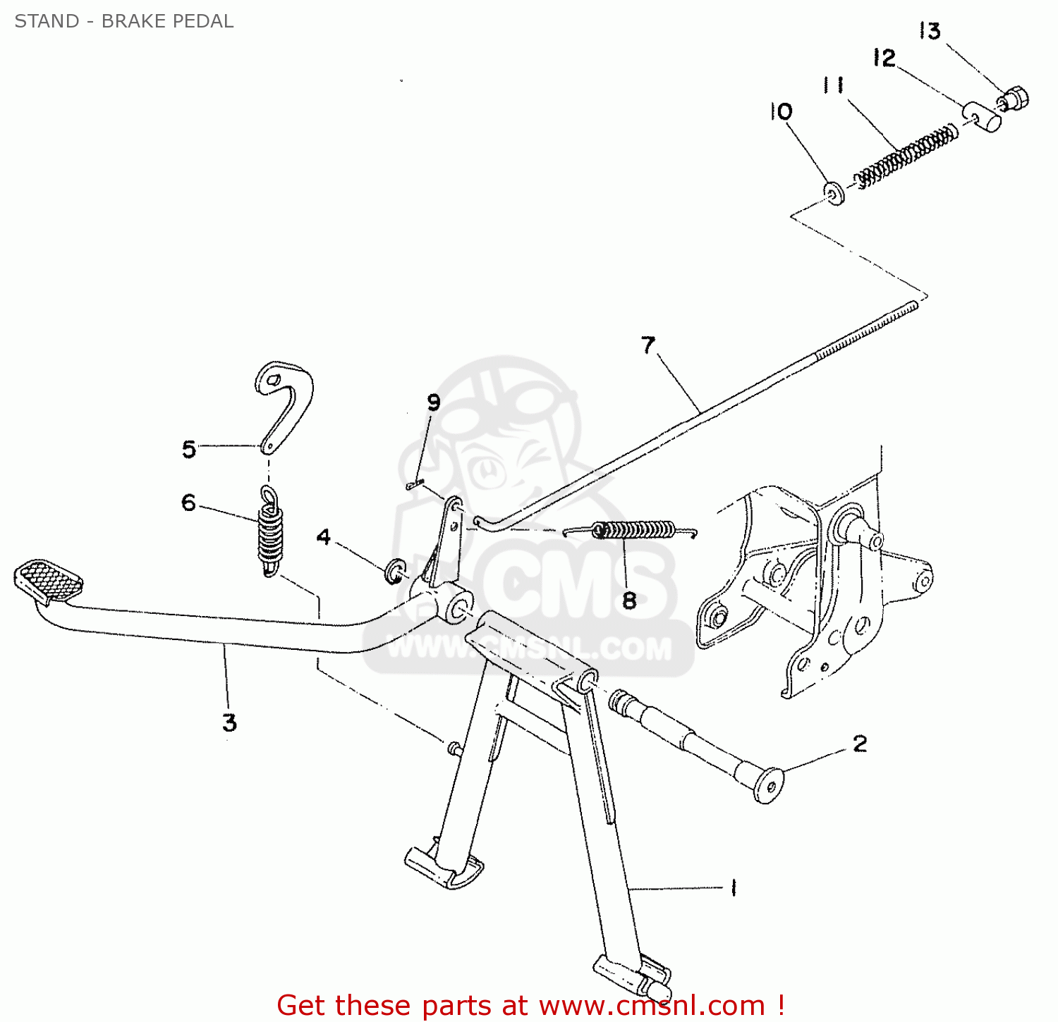 Yamaha FS1DX 1977 ENGLAND TYPE 394 HOLLAND TYPE 1J5 STAND - BRAKE PEDAL ...