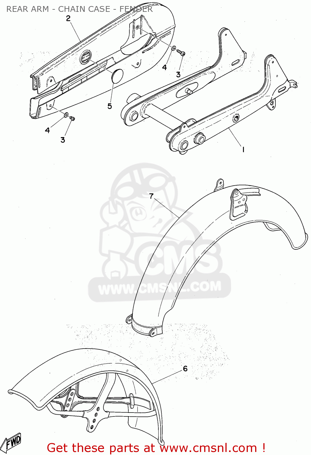 Yamaha FS1P FS1PD 1974 HOLLAND TYPE 378 TYPE 379 REAR ARM - CHAIN CASE ...